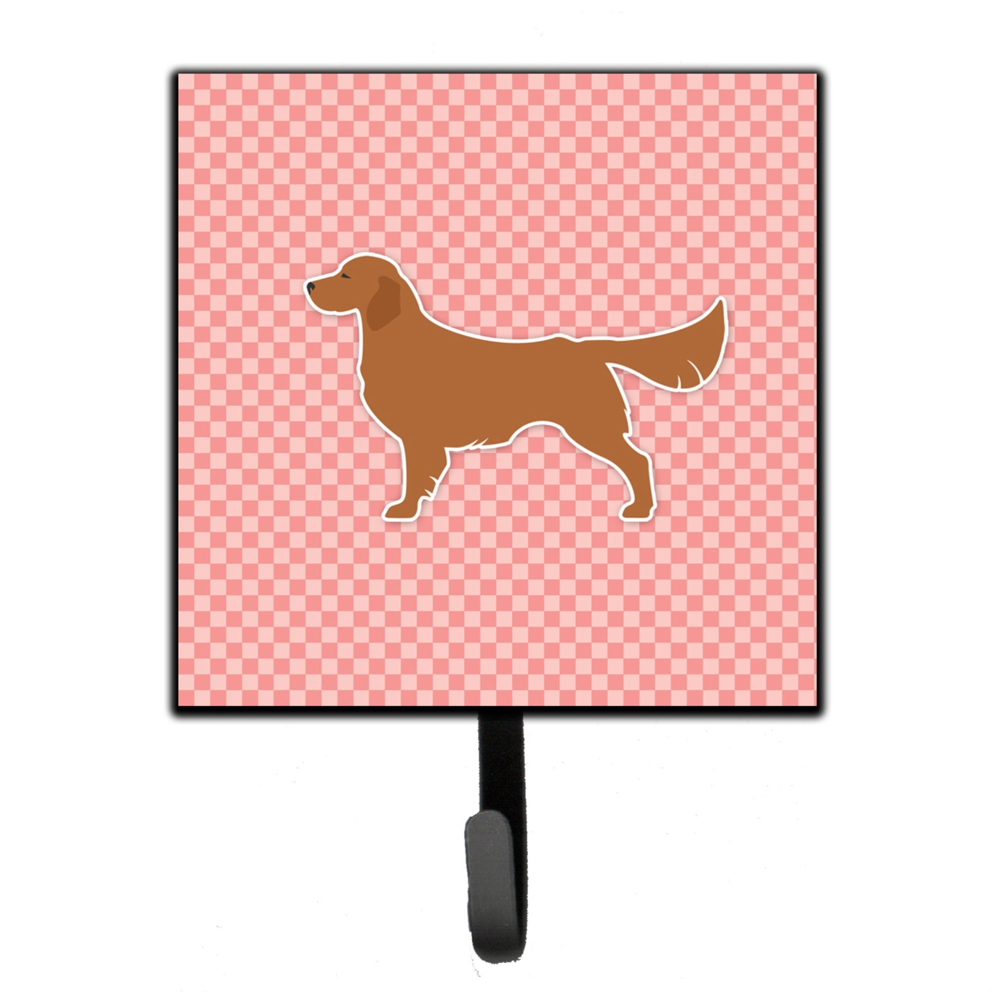 Caroline'S Treasures Golden Retriever Checkerboard Pink Leash Or Key Holder Bb3604Sh4, Small, Multicolor