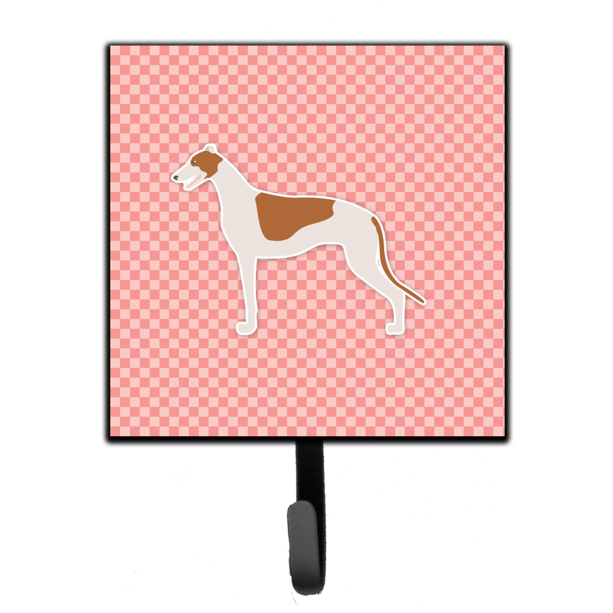 Caroline'S Treasures Greyhound Checkerboard Pink Leash Or Key Holder Bb3605Sh4, Small, Multicolor