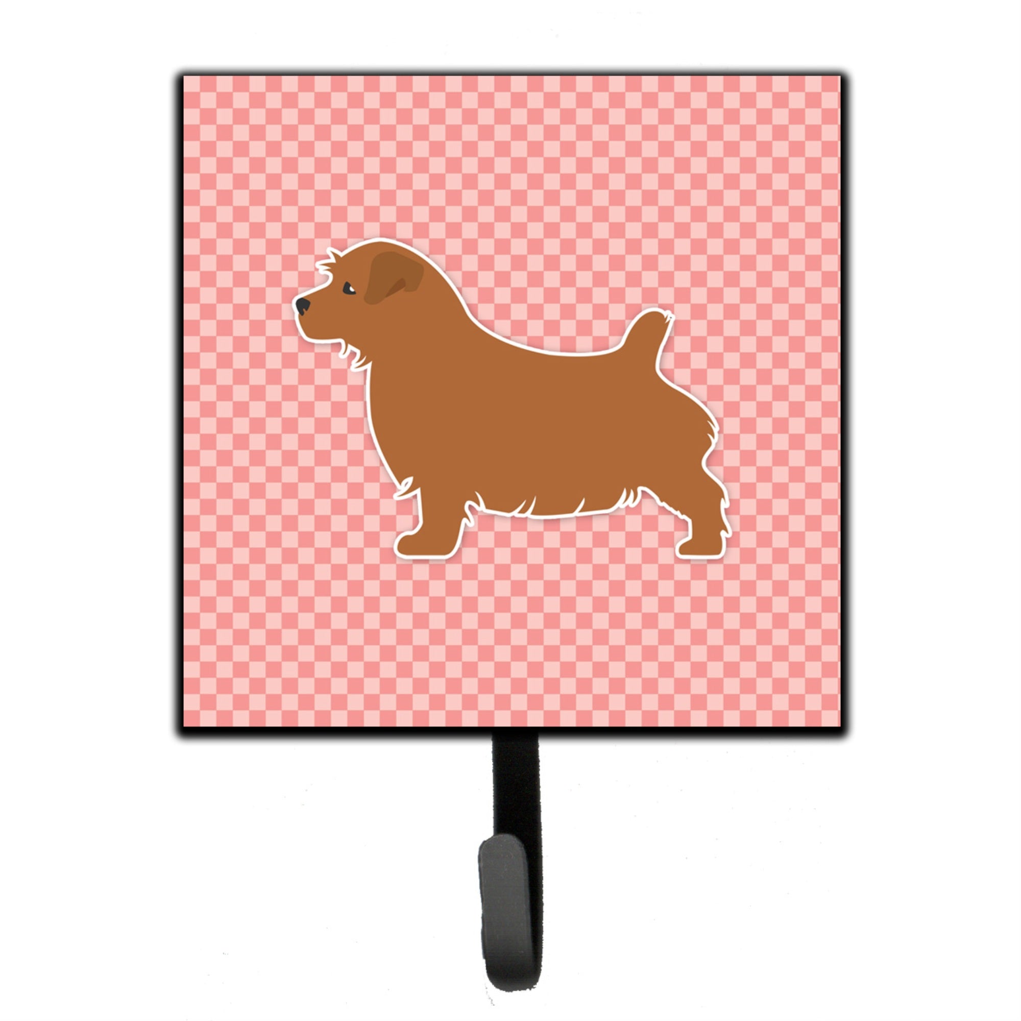 Caroline'S Treasures Norfolk Terrier Checkerboard Pink Leash Or Key Holder Bb3609Sh4, Small, Multicolor