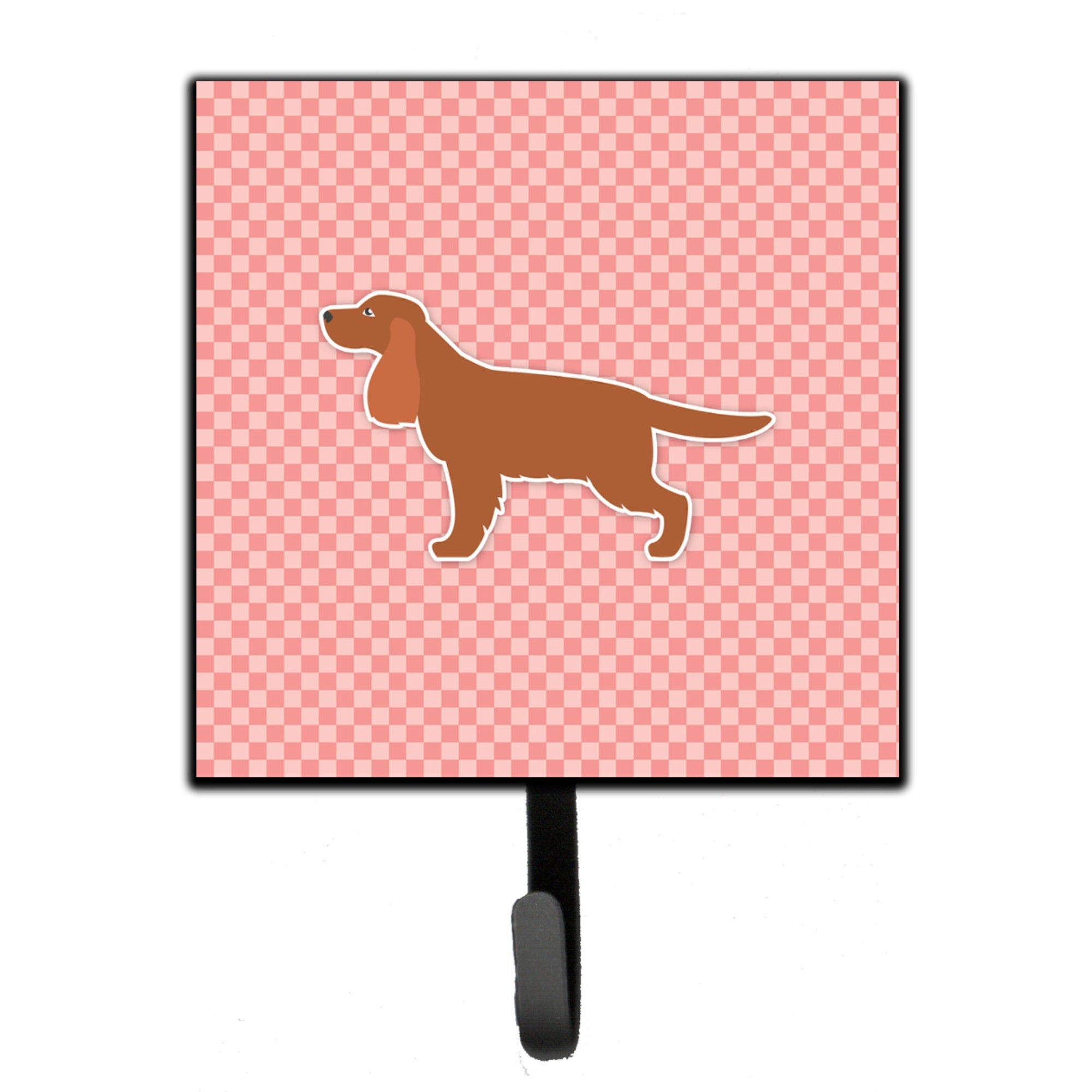 Caroline'S Treasures English Cocker Spaniel Checkerboard Pink Leash Or Key Holder Bb3612Sh4, Small, Multicolor