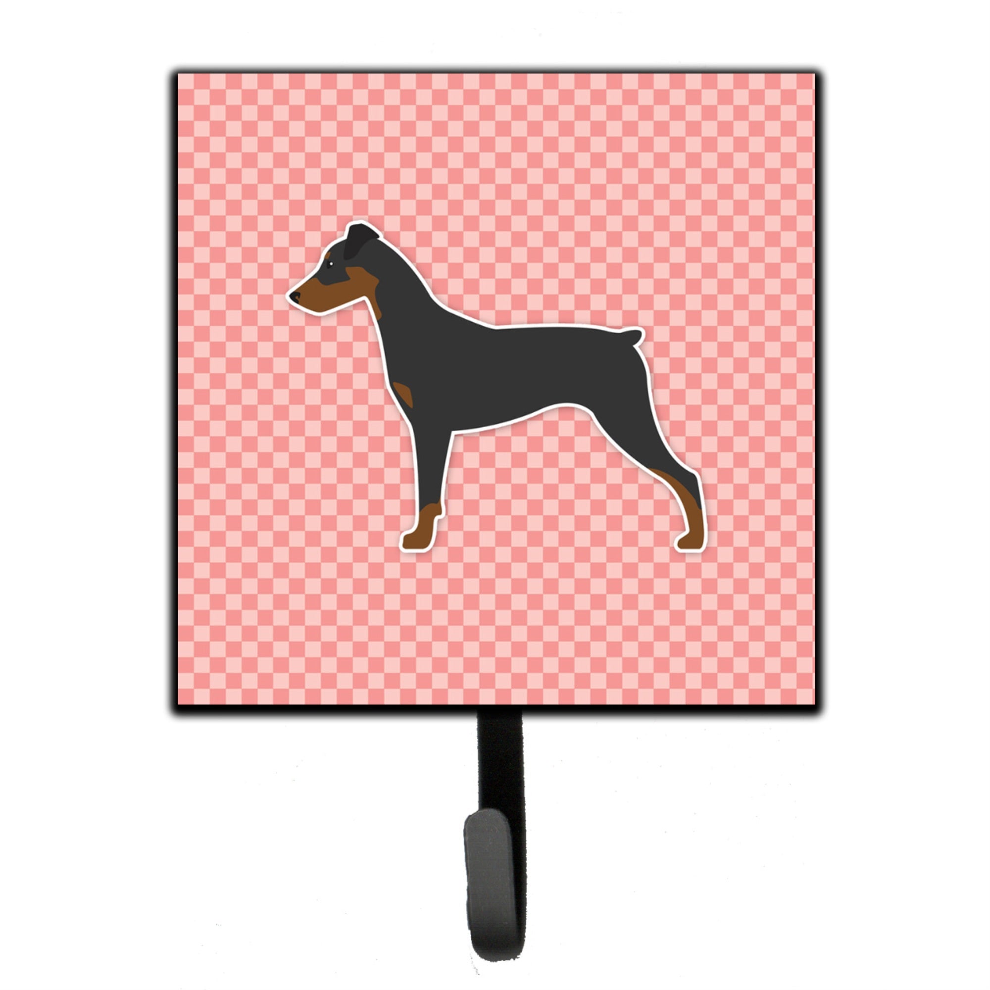 Caroline'S Treasures German Pinscher Checkerboard Pink Leash Or Key Holder Bb3613Sh4, Small, Multicolor