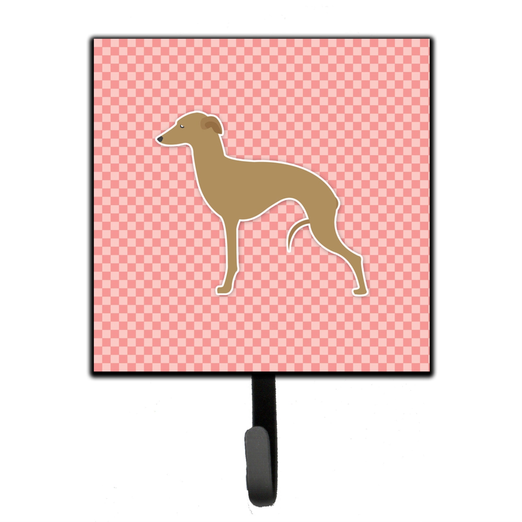 Caroline'S Treasures Italian Greyhound Checkerboard Pink Leash Or Key Holder Bb3614Sh4, Small, Multicolor