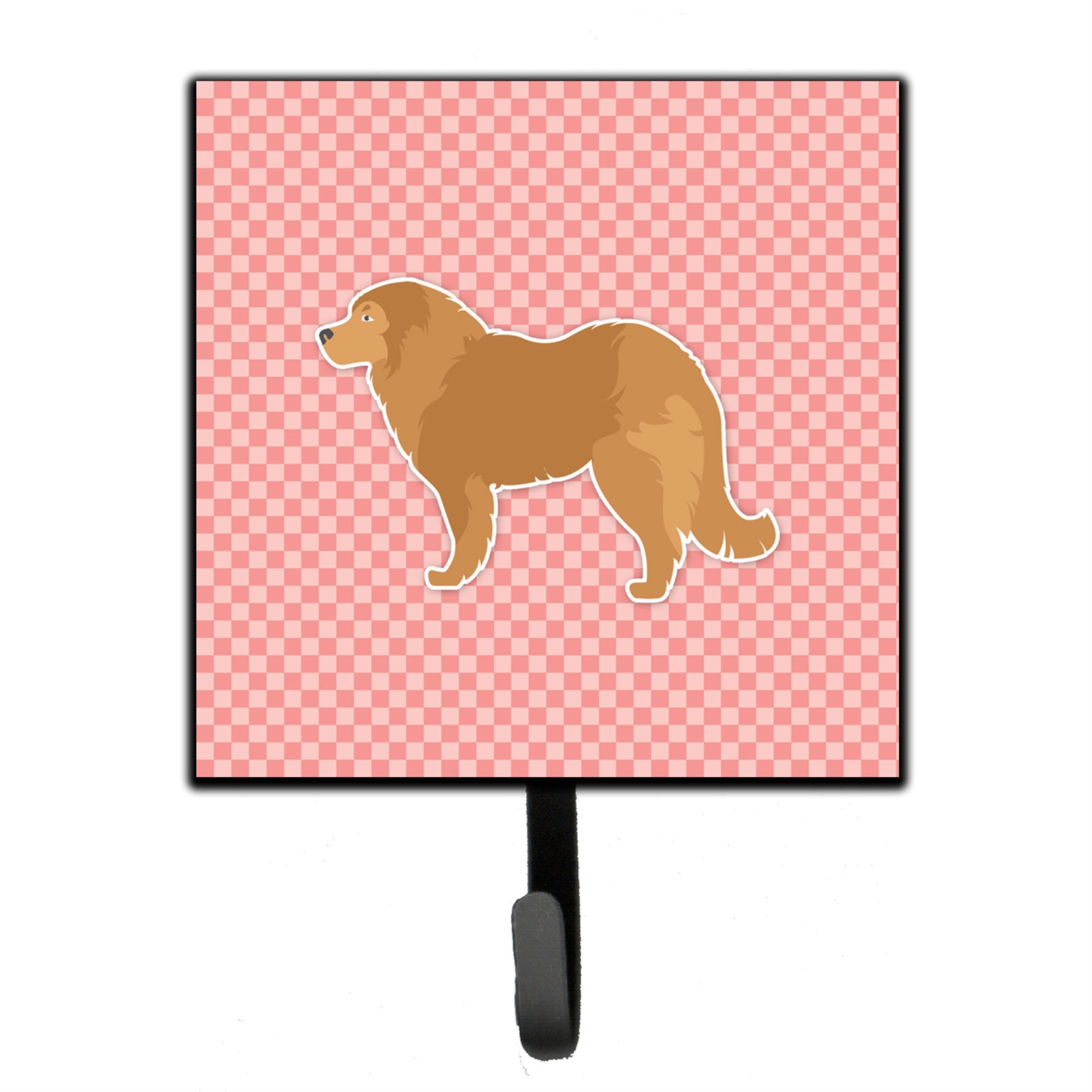 Caroline'S Treasures Caucasian Shepherd Dog Checkerboard Pink Leash Or Key Holder Bb3625Sh4, Small, Multicolor