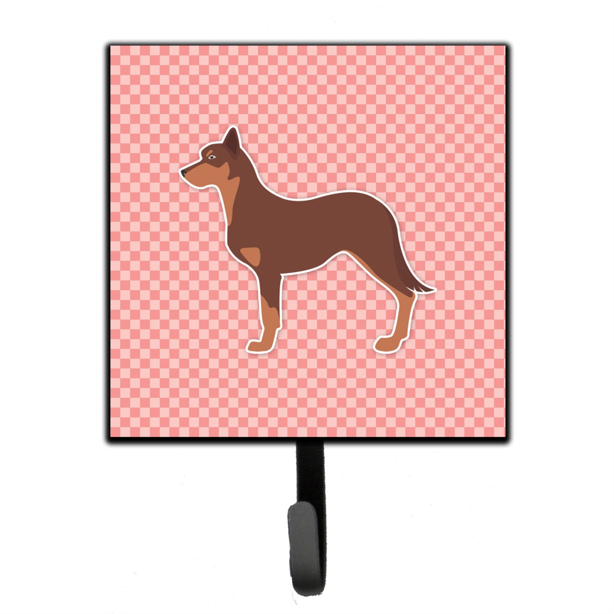 Caroline'S Treasures Australian Kelpie Dog Checkerboard Pink Leash Or Key Holder Bb3629Sh4, Small, Multicolor