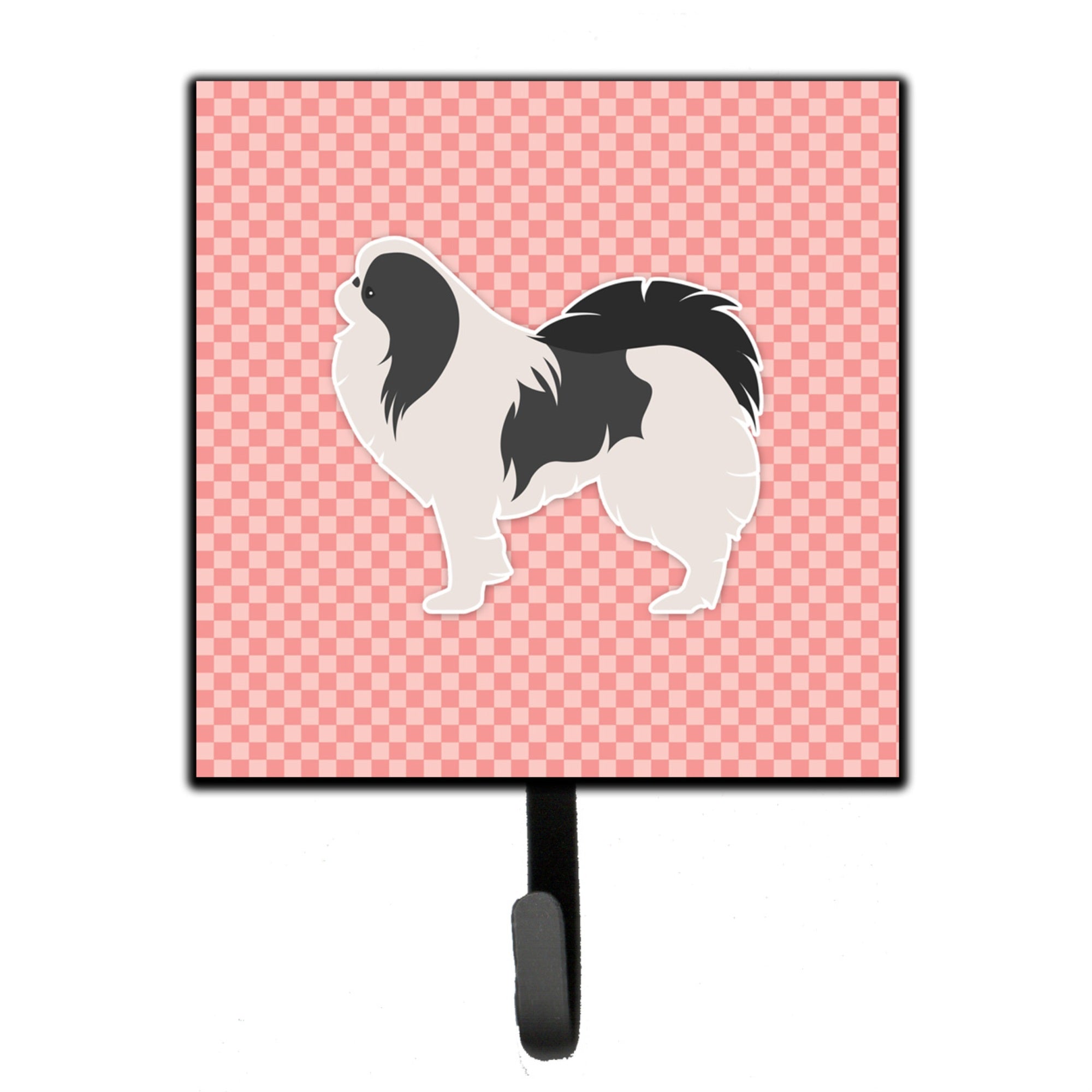 Caroline'S Treasures Japanese Chin Checkerboard Pink Leash Or Key Holder Bb3637Sh4, Small, Multicolor