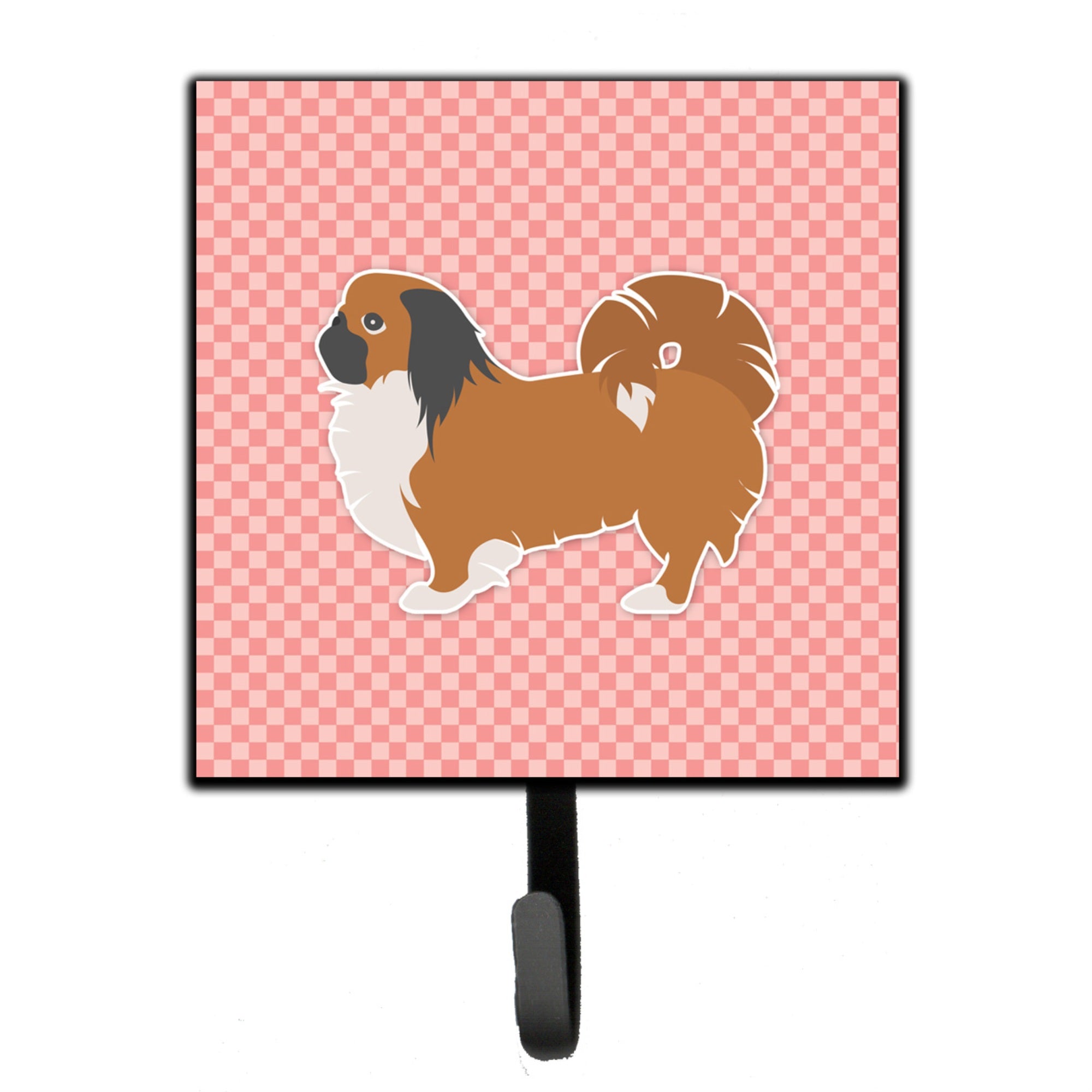 Caroline'S Treasures Pekingese Checkerboard Pink Leash Or Key Holder Bb3638Sh4, Small, Multicolor