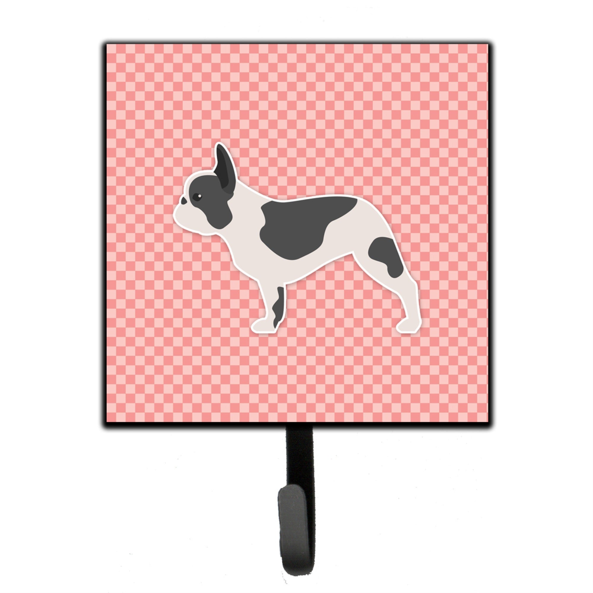 Caroline'S Treasures French Bulldog Checkerboard Pink Leash Or Key Holder Bb3641Sh4, Small, Multicolor