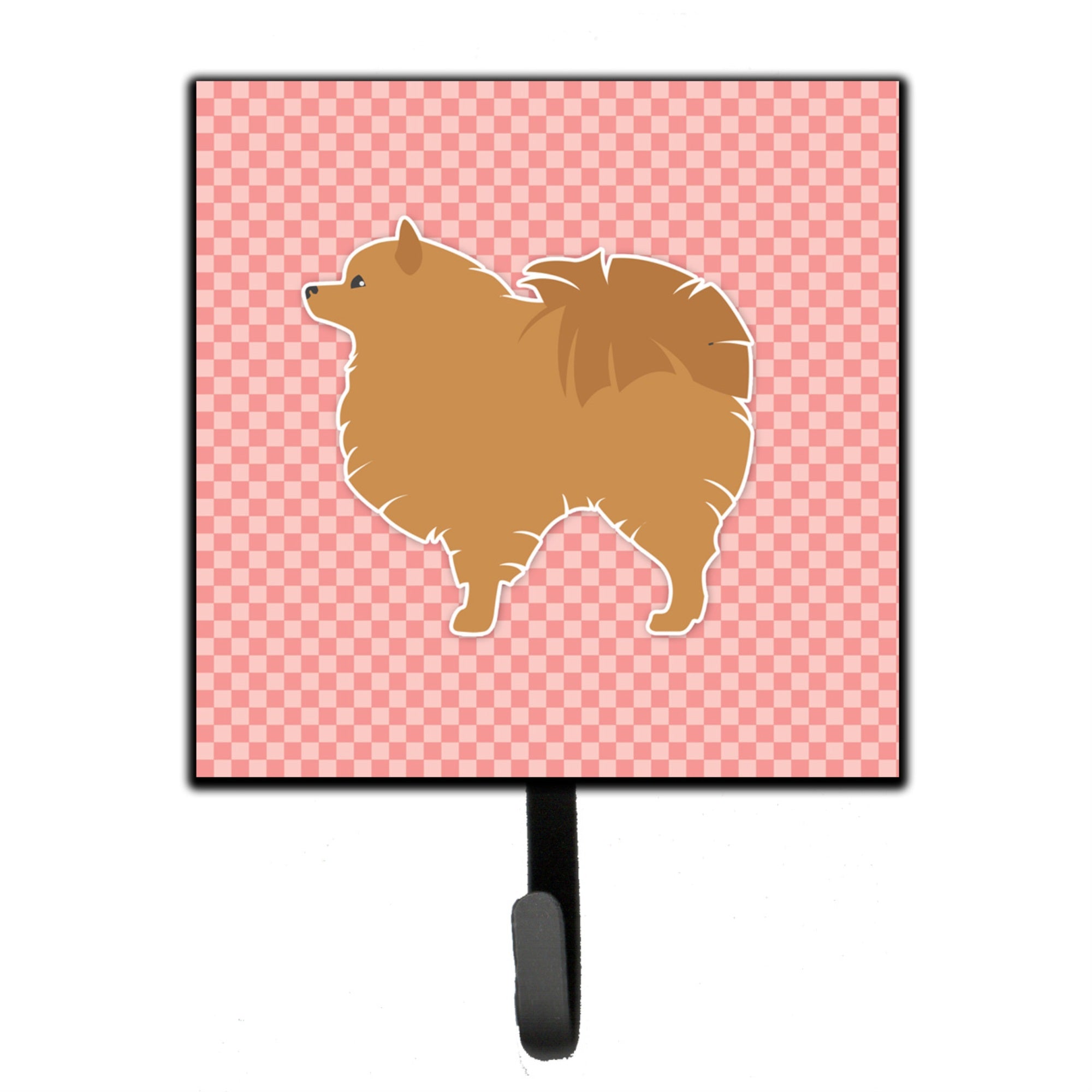 Caroline'S Treasures Pomeranian Checkerboard Pink Leash Or Key Holder Bb3642Sh4, Small, Multicolor