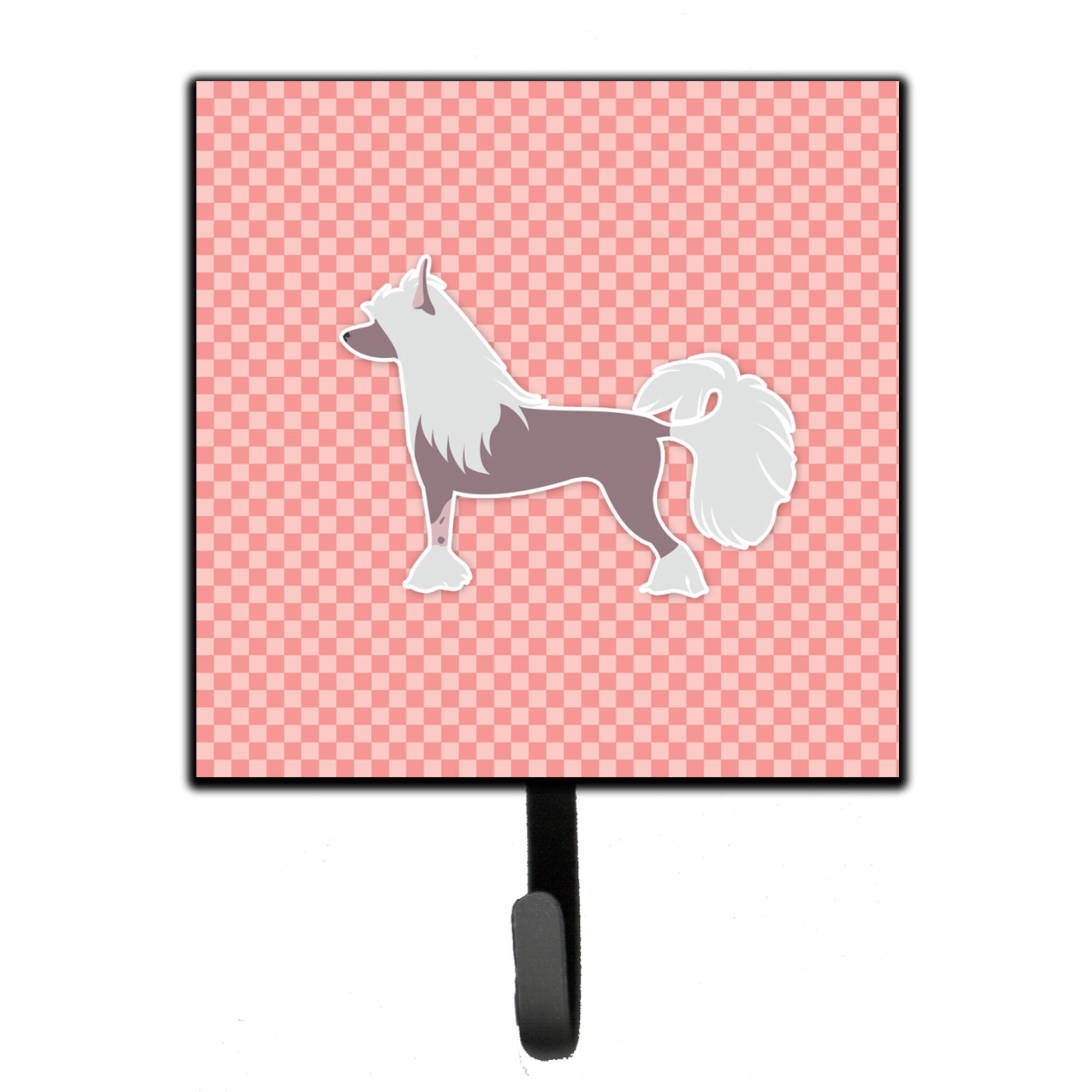 Caroline'S Treasures Chinese Crested Checkerboard Pink Leash Or Key Holder Bb3643Sh4, Small, Multicolor