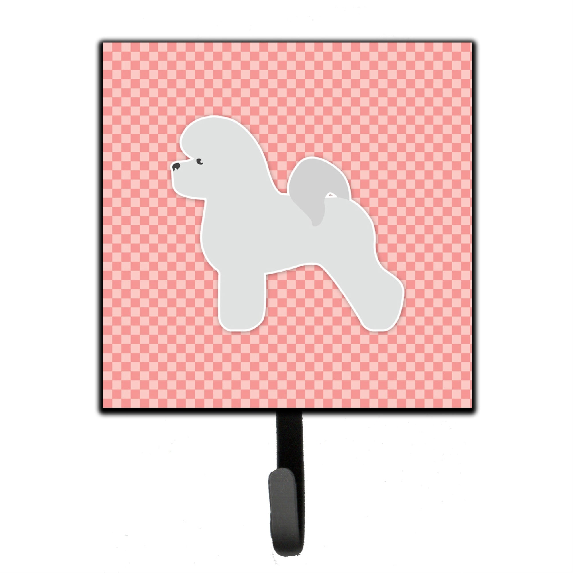 Caroline'S Treasures Bichon Frise Checkerboard Pink Leash Or Key Holder Bb3645Sh4, Small, Multicolor