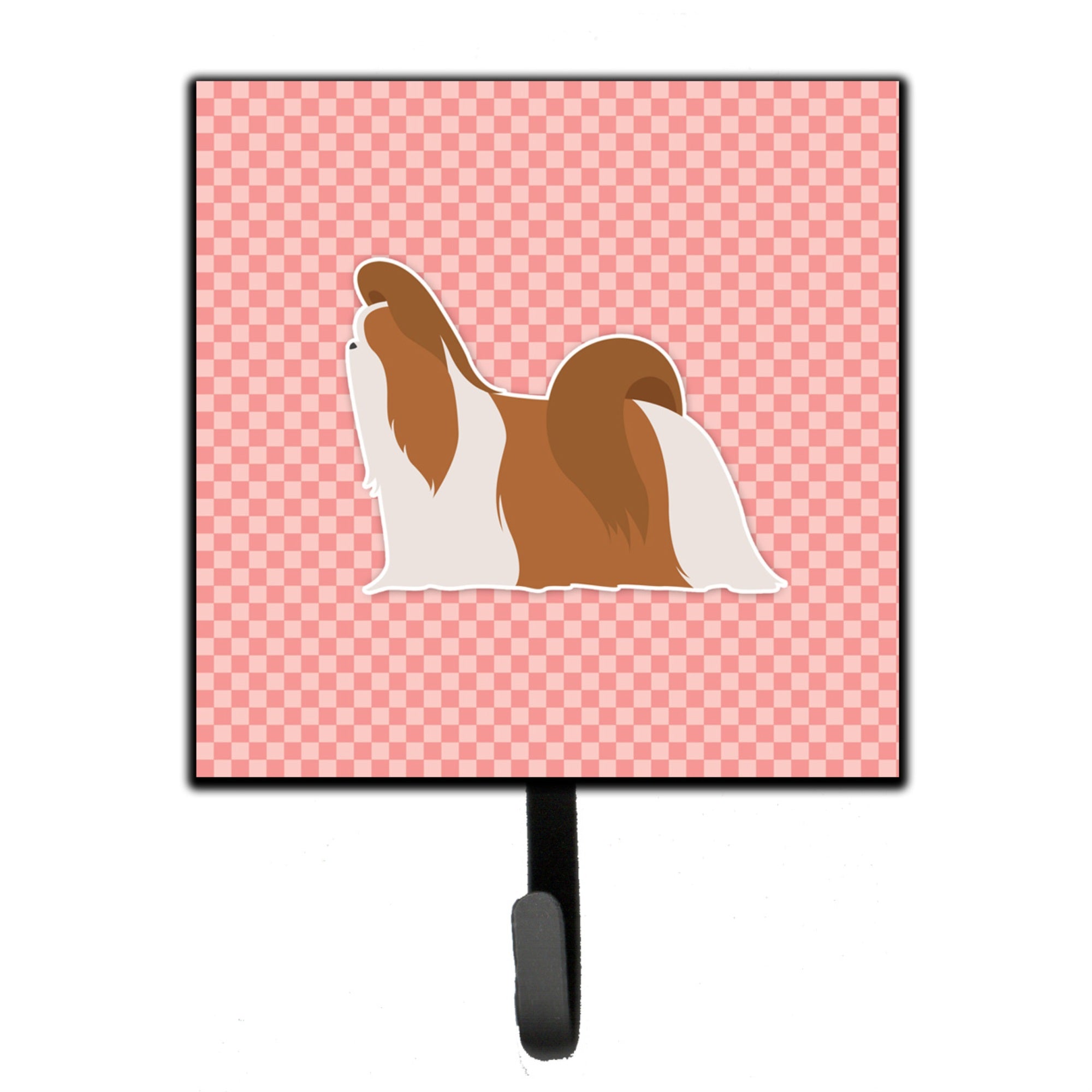 Caroline'S Treasures Shih Tzu Checkerboard Pink Leash Or Key Holder Bb3646Sh4, Small, Multicolor