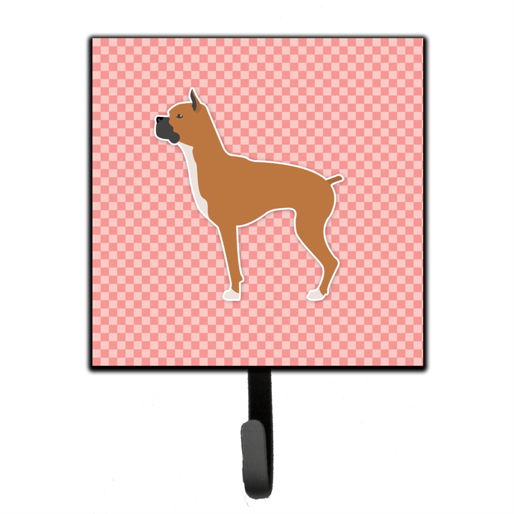 Caroline'S Treasures Boxer Checkerboard Pink Leash Or Key Holder Bb3653Sh4, Small, Multicolor