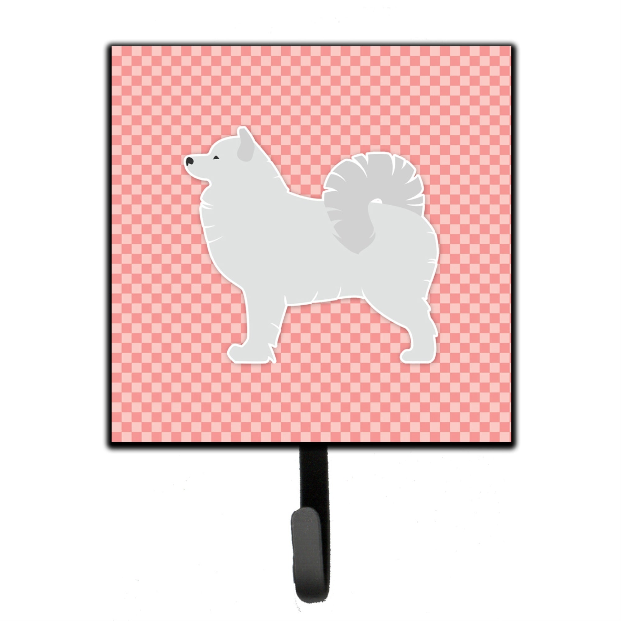 Caroline'S Treasures Samoyed Checkerboard Pink Leash Or Key Holder Bb3659Sh4, Small, Multicolor