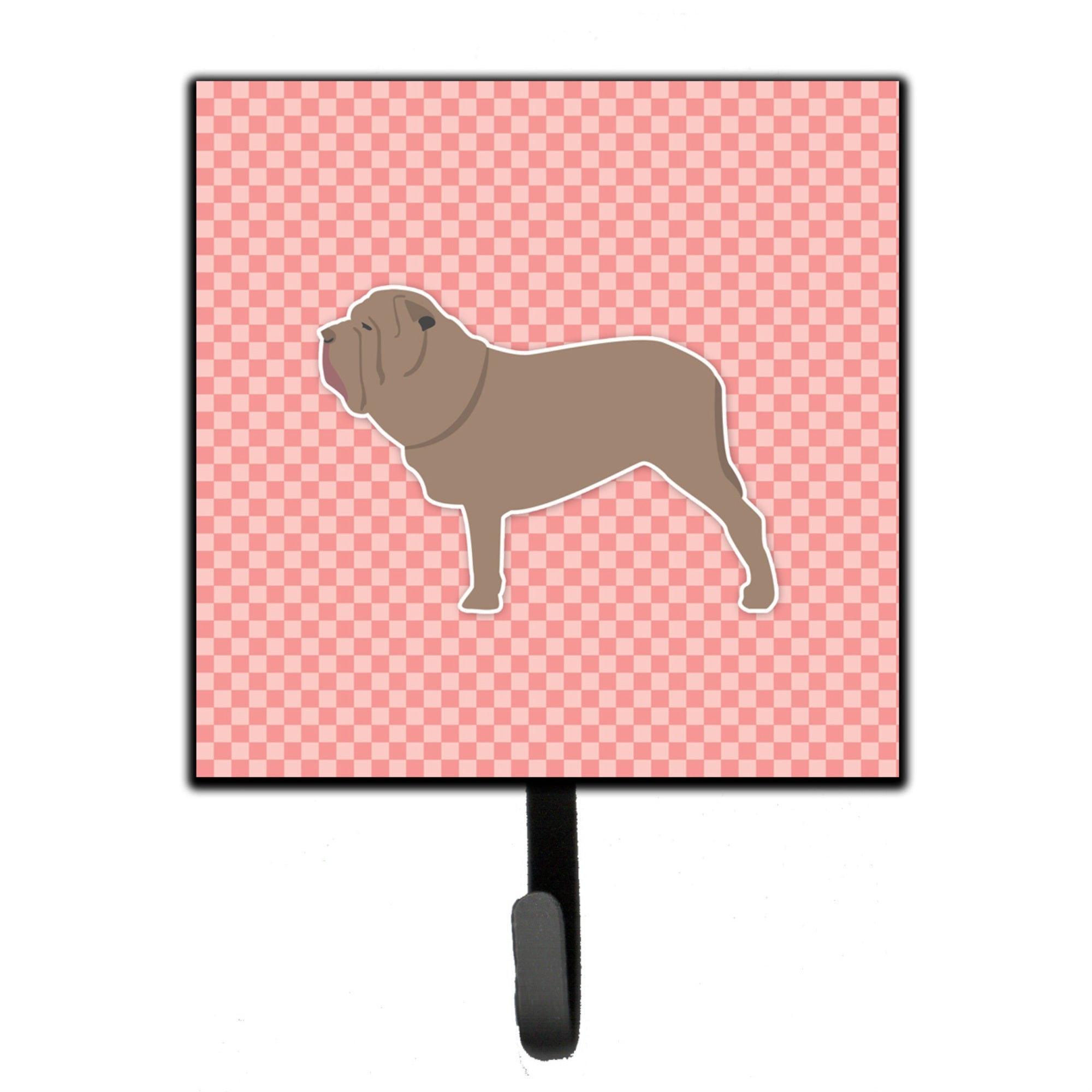 Caroline'S Treasures Neapolitan Mastiff Checkerboard Pink Leash Or Key Holder Bb3665Sh4, Small, Multicolor