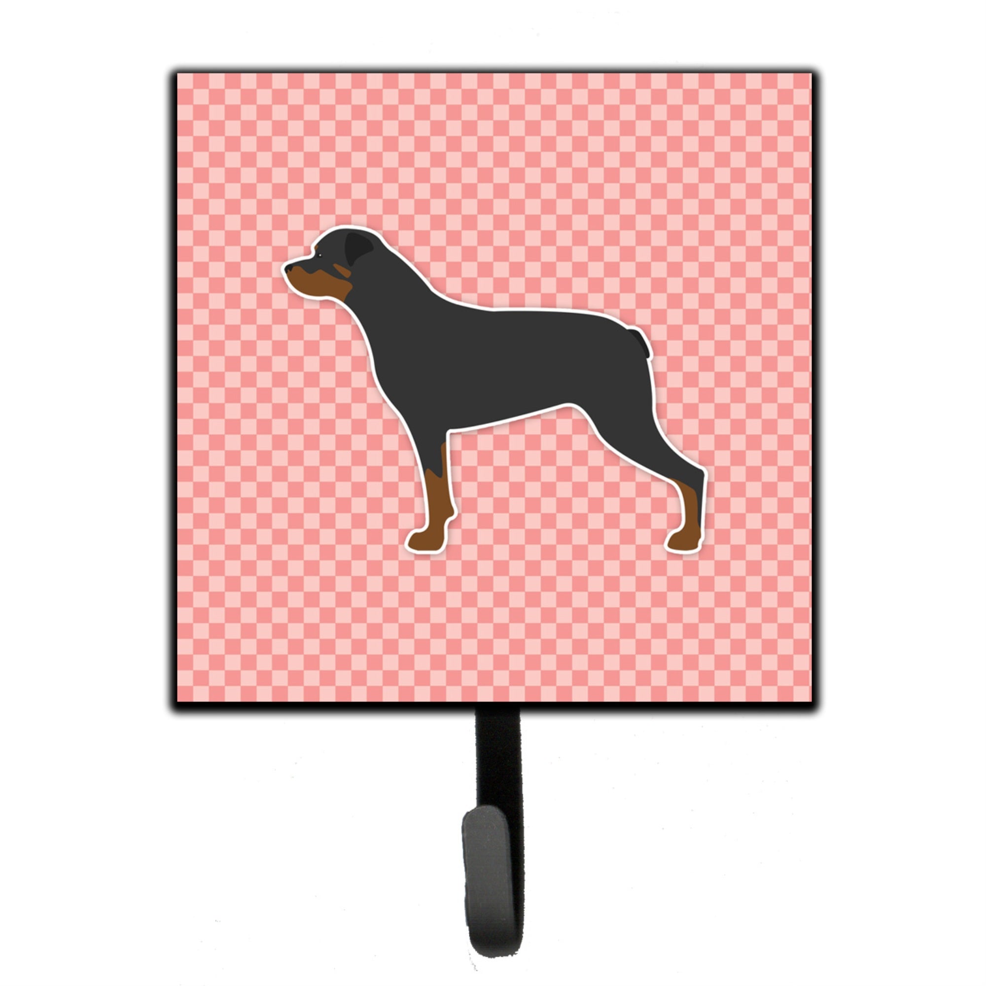 Caroline'S Treasures Rottweiler Checkerboard Pink Leash Or Key Holder Bb3666Sh4, Small, Multicolor