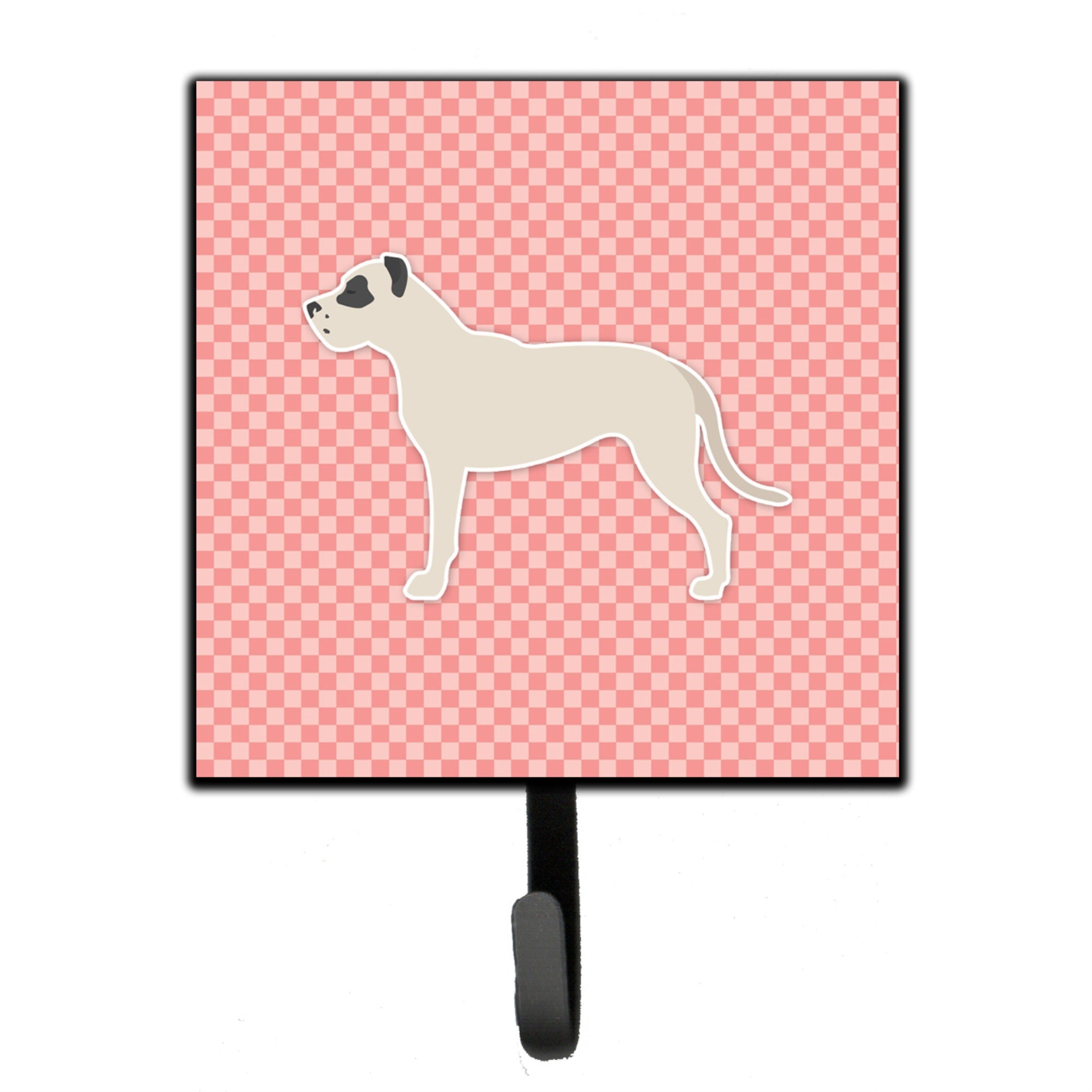 Caroline'S Treasures Dogo Argentino Checkerboard Pink Leash Or Key Holder Bb3667Sh4, Small, Multicolor