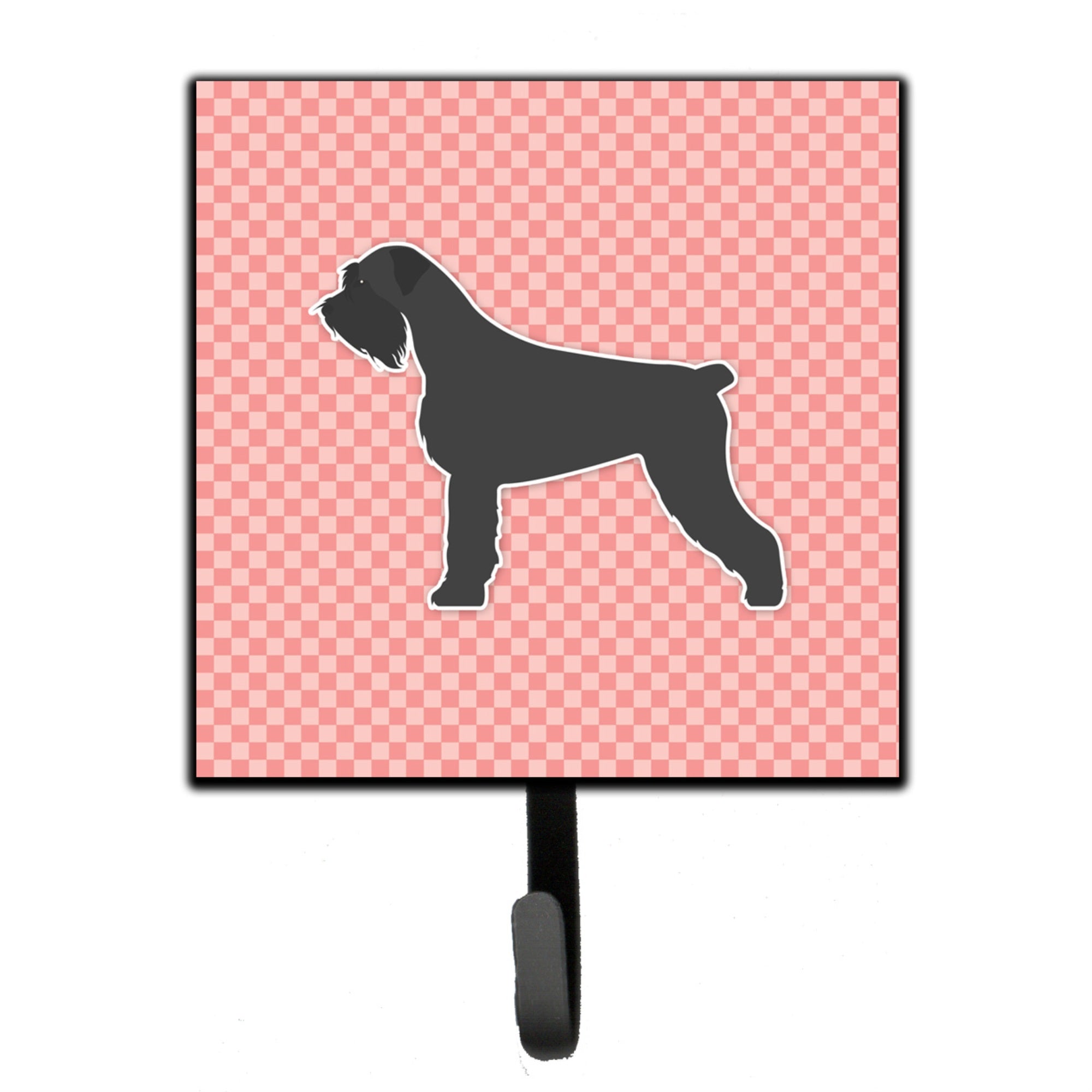 Caroline'S Treasures Giant Schnauzer Checkerboard Pink Leash Or Key Holder Bb3673Sh4, Small, Multicolor