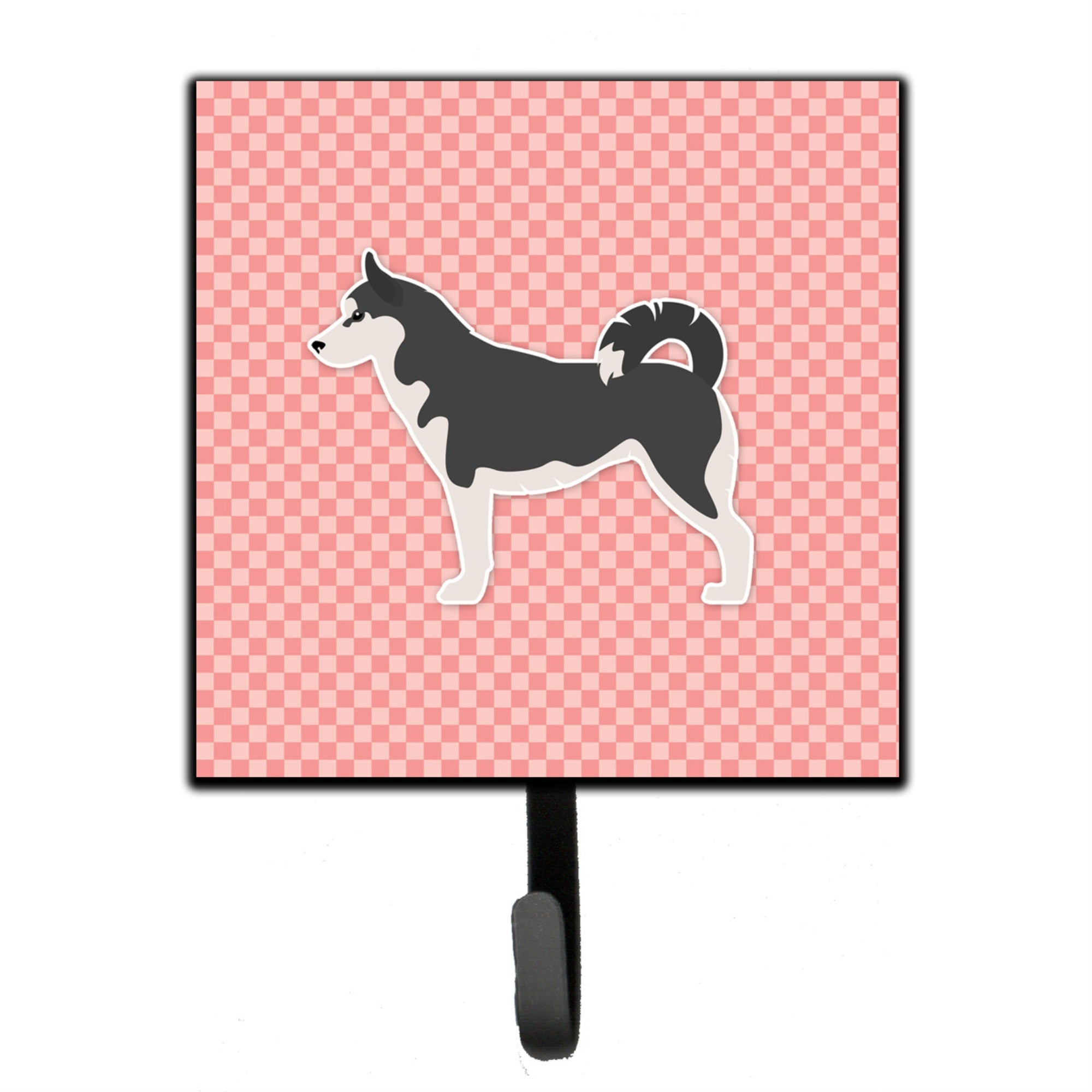 Caroline'S Treasures Siberian Husky Checkerboard Pink Leash Or Key Holder Bb3680Sh4, Small, Multicolor