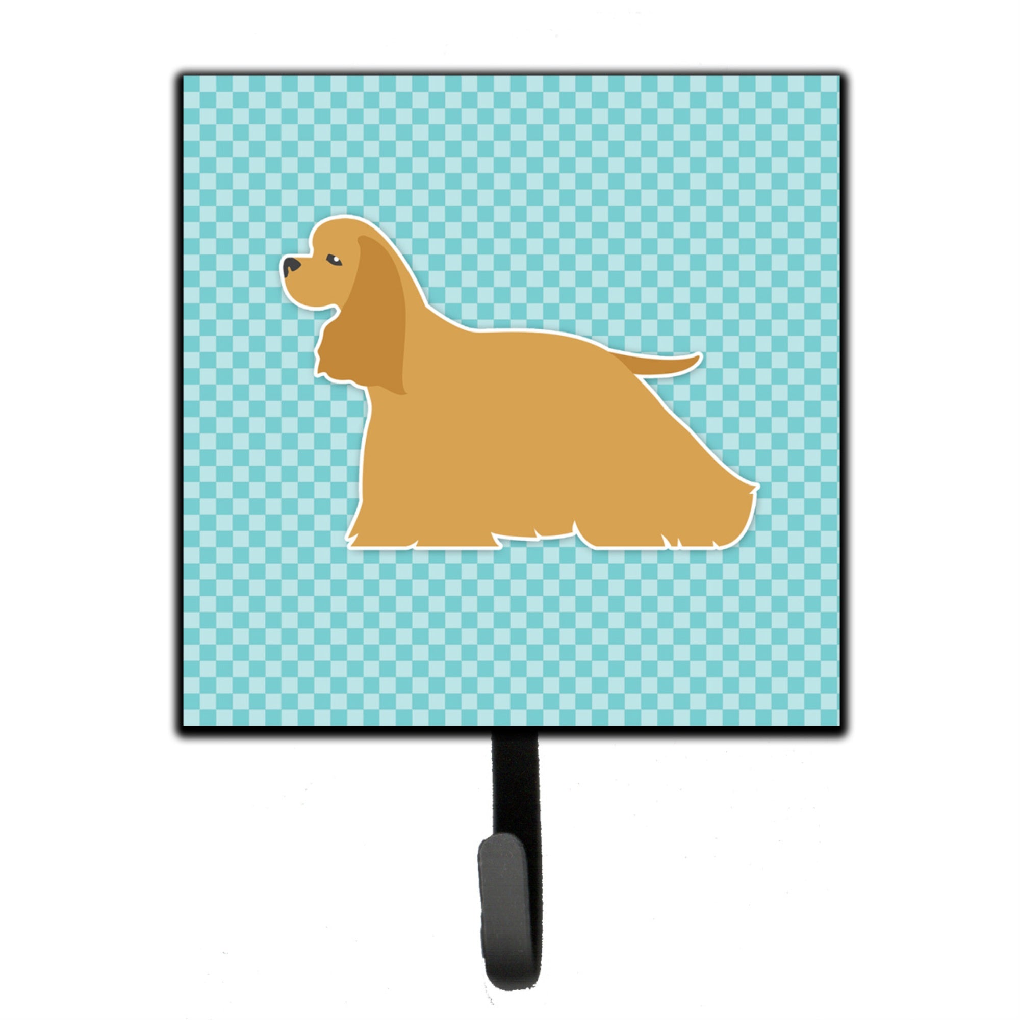 Caroline'S Treasures Cocker Spaniel Checkerboard Blue Leash Or Key Holder Bb3686Sh4, Small, Multicolor