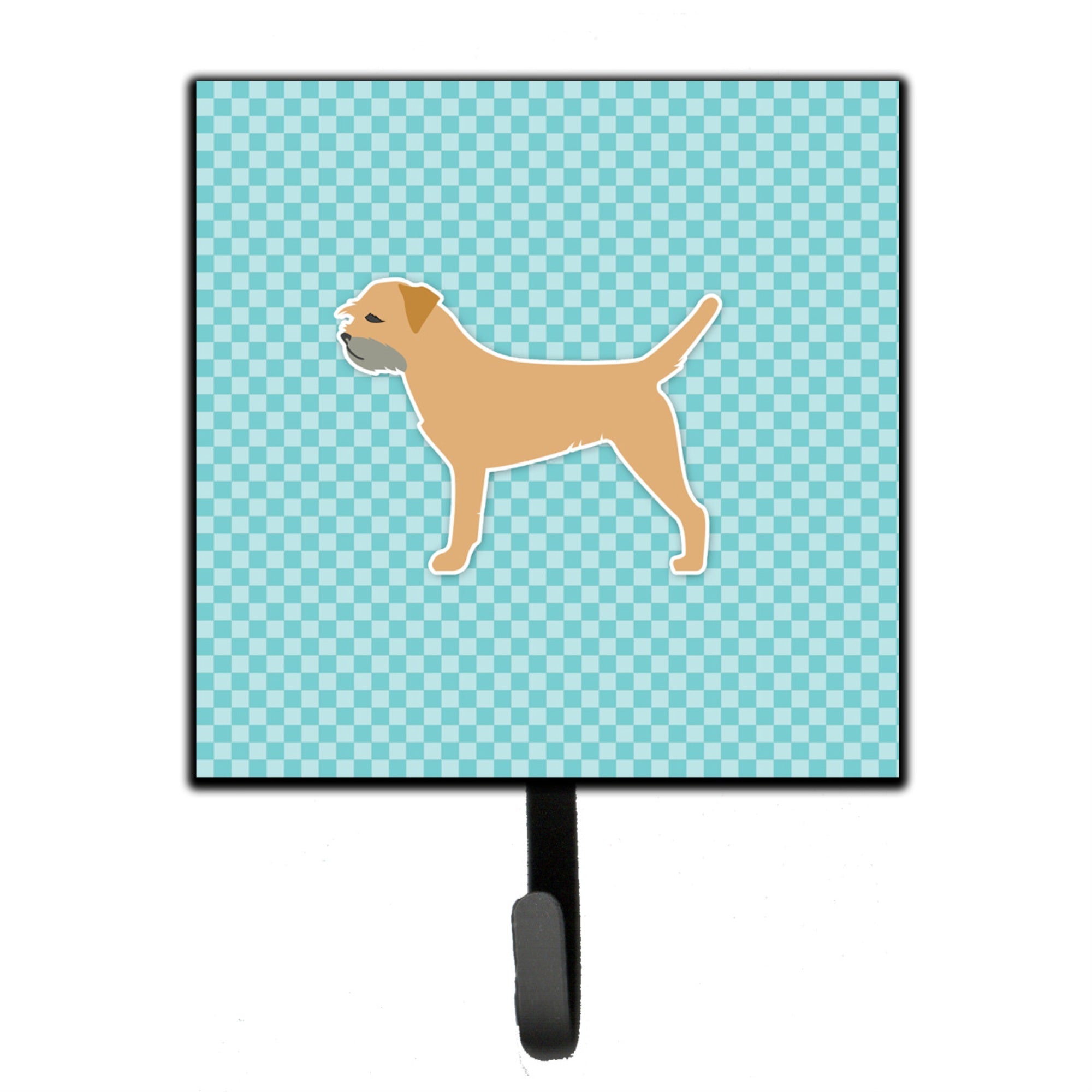 Caroline'S Treasures Border Terrier Checkerboard Blue Leash Or Key Holder Bb3689Sh4, Small, Multicolor