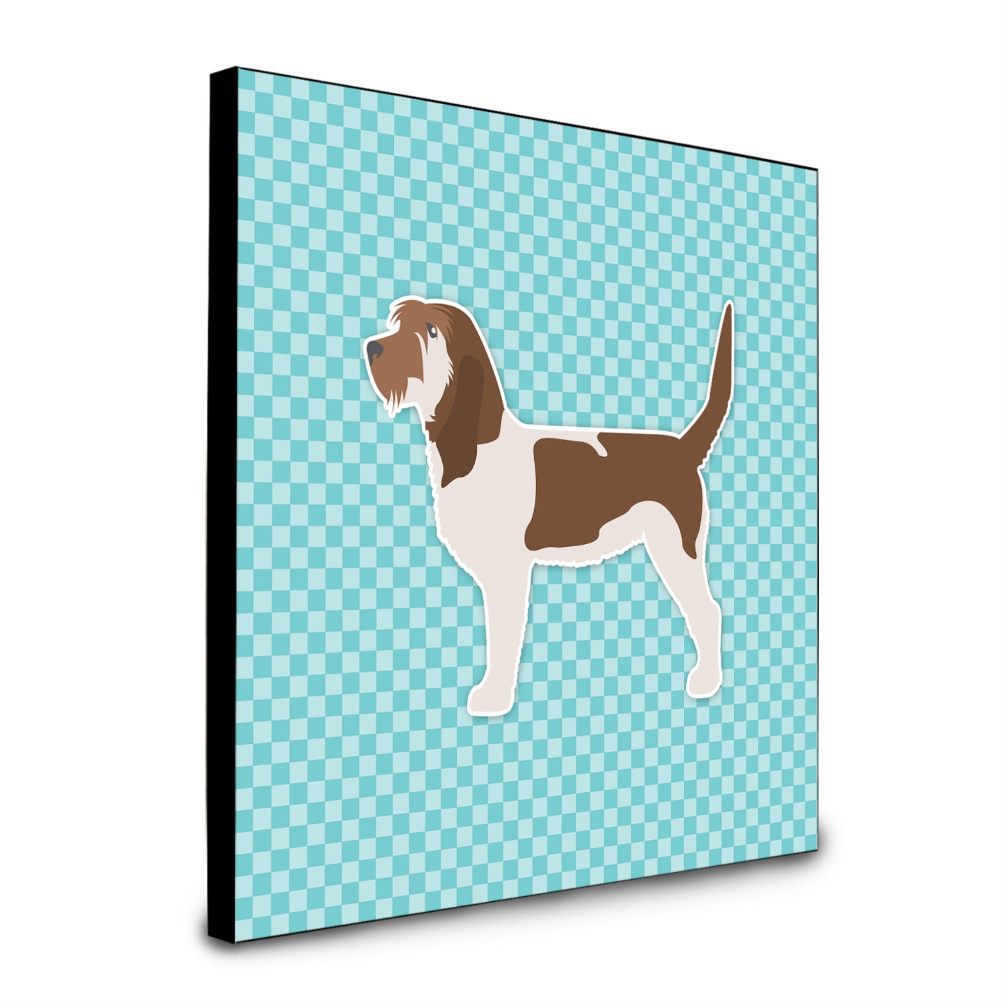 Caroline'S Treasures Grand Basset Griffon Vendeen Checkerboard Blue Artwork Panel Wall-Decor, Multicolor