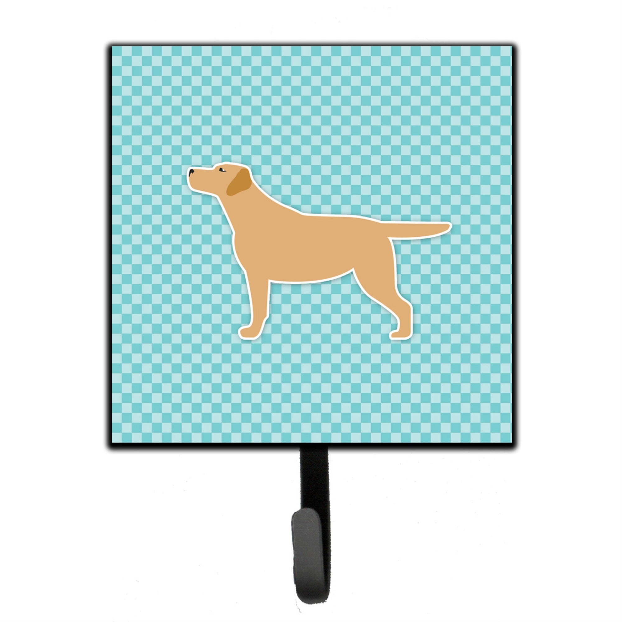 Caroline'S Treasures Yellow Labrador Retriever Checkerboard Blue Leash Or Key Holder Bb3697Sh4, Small, Multicolor