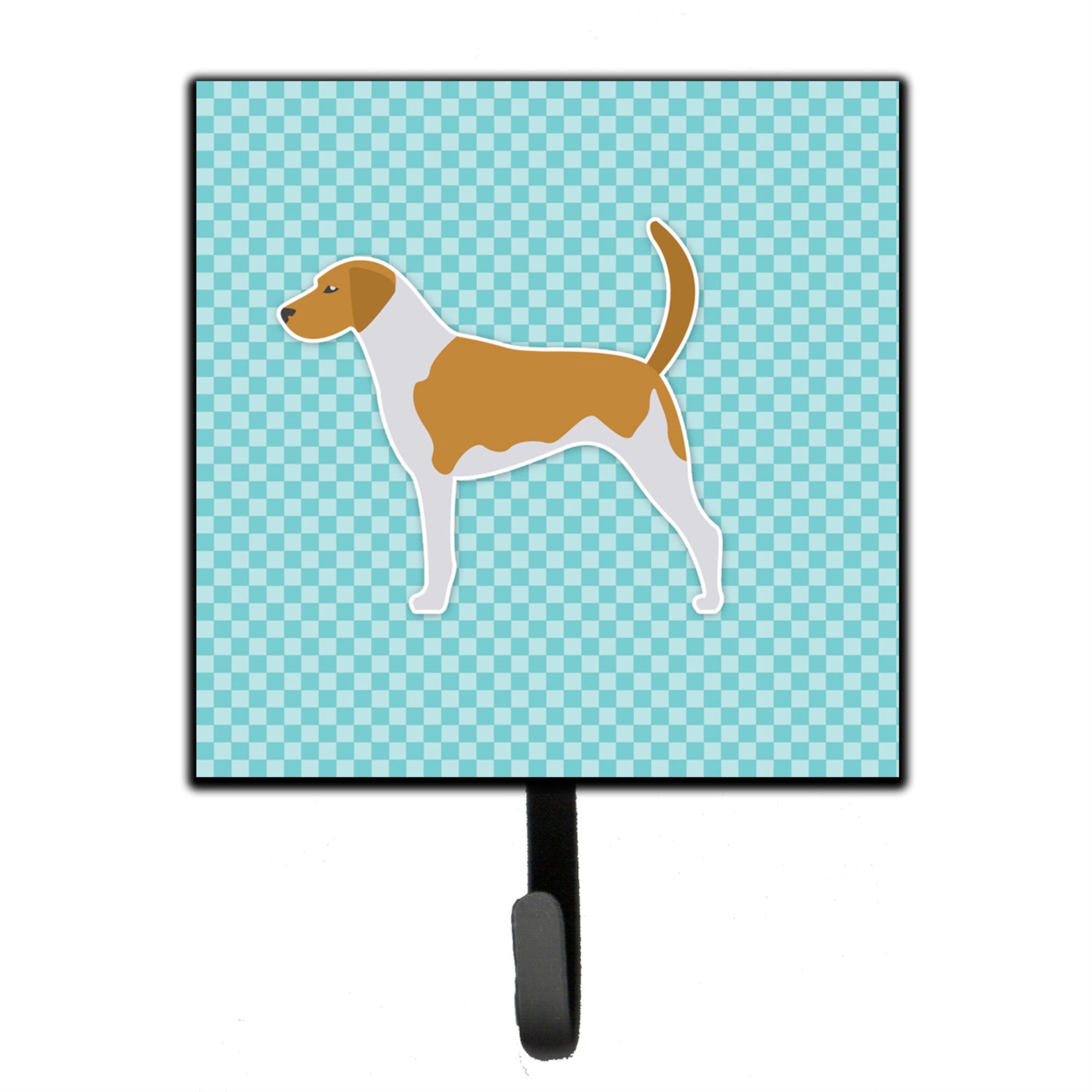 Caroline'S Treasures American Foxhound Checkerboard Blue Leash Or Key Holder Bb3698Sh4, Small, Multicolor