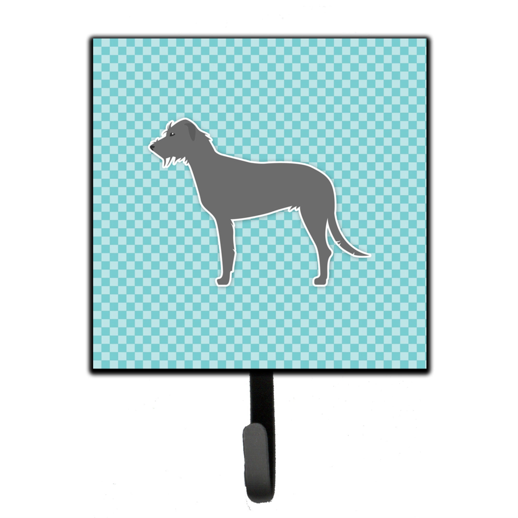 Caroline'S Treasures Irish Wolfhound Checkerboard Blue Leash Or Key Holder Bb3703Sh4, Small, Multicolor