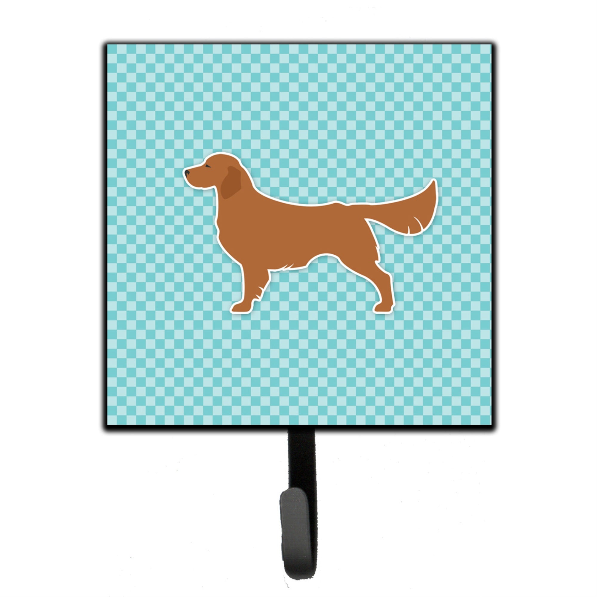 Caroline'S Treasures Golden Retriever Checkerboard Blue Leash Or Key Holder Bb3704Sh4, Small, Multicolor