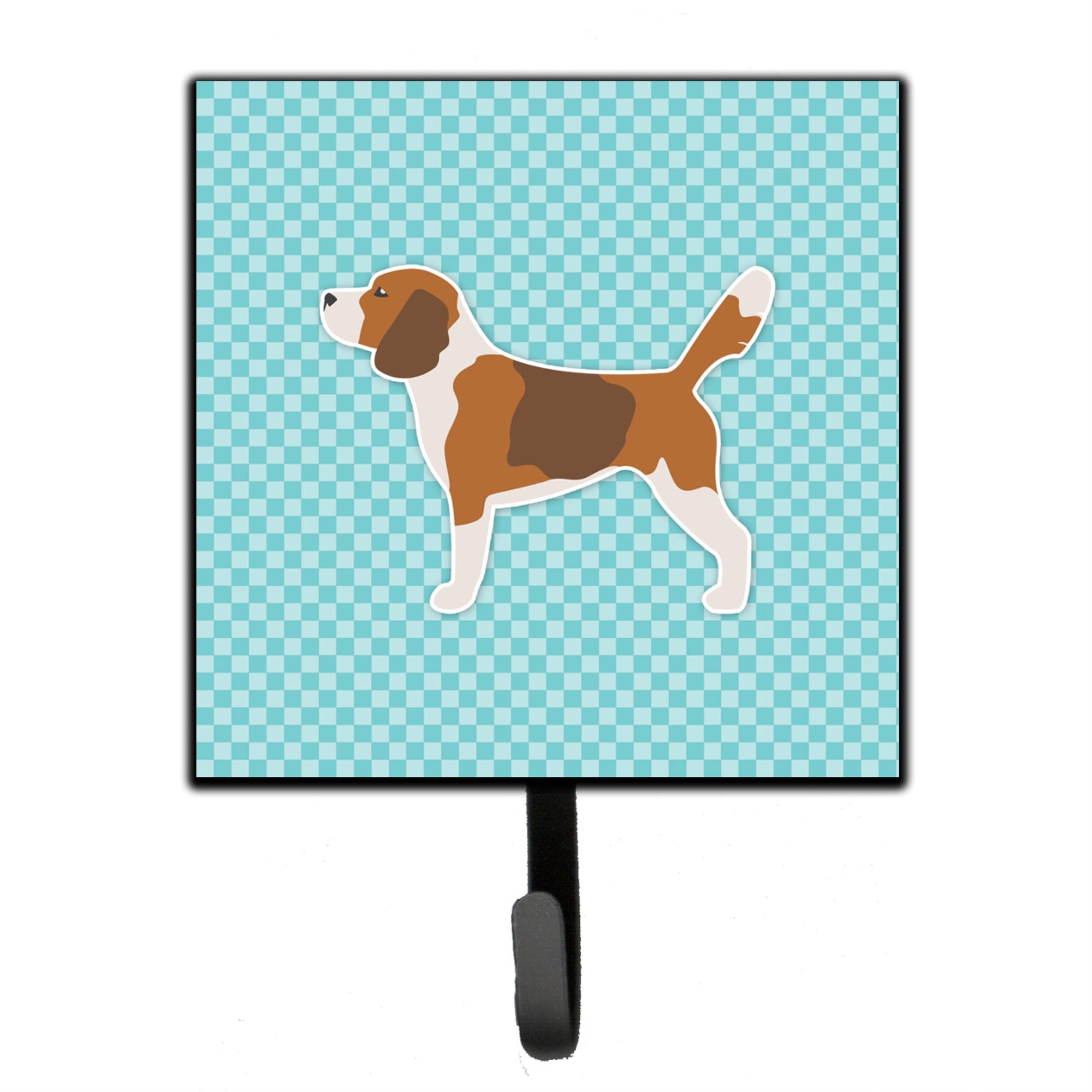 Caroline'S Treasures Beagle Checkerboard Blue Leash Or Key Holder Bb3710Sh4, Small, Multicolor