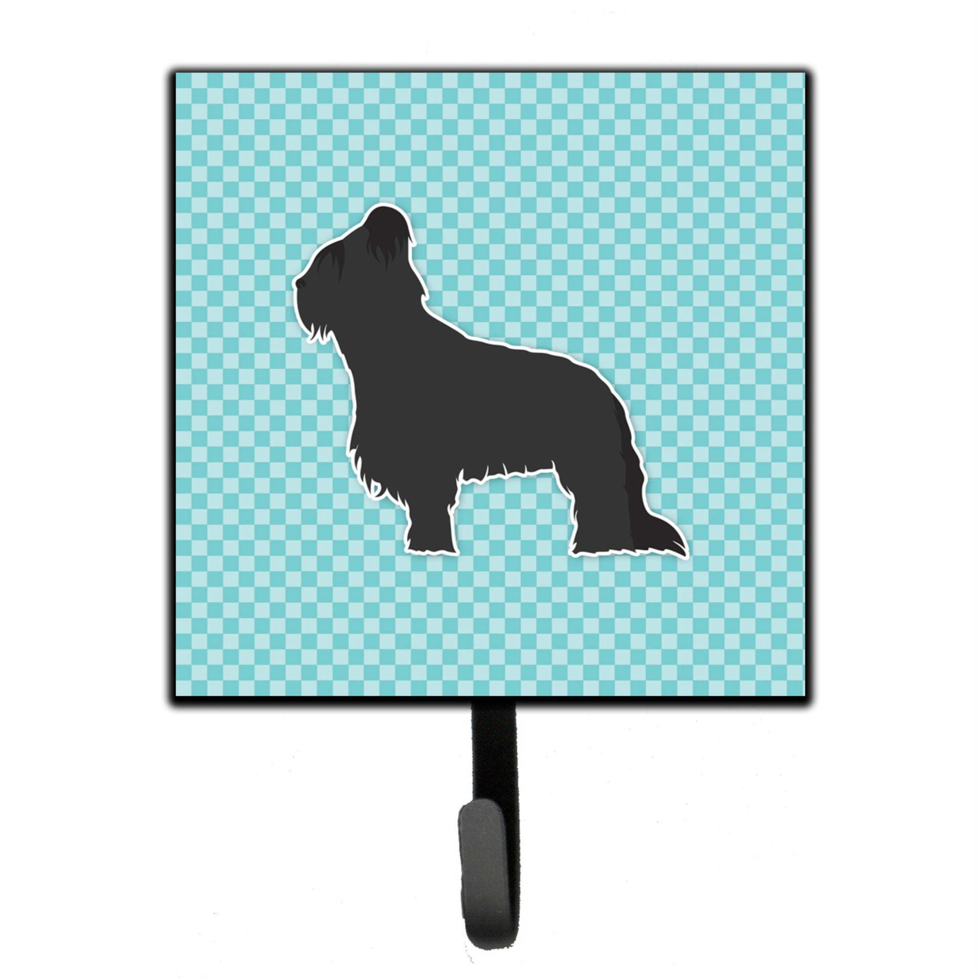 Caroline'S Treasures Briard Checkerboard Blue Leash Or Key Holder Bb3726Sh4, Small, Multicolor