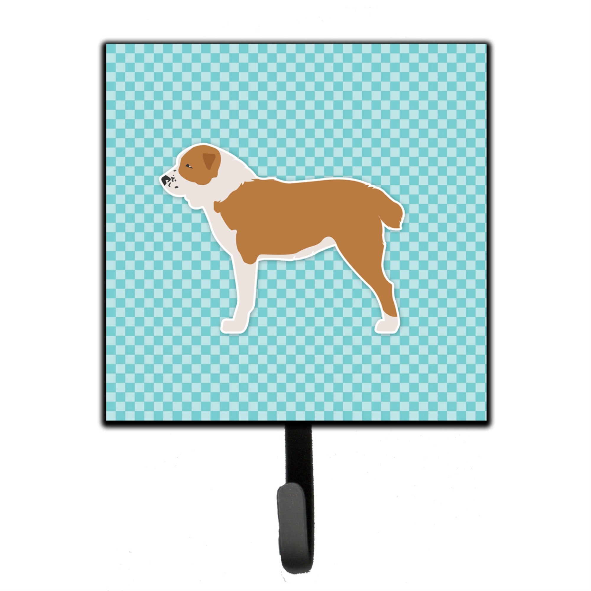Caroline'S Treasures Central Asian Shepherd Dog Checkerboard Blue Leash Or Key Holder Bb3728Sh4, Small, Multicolor
