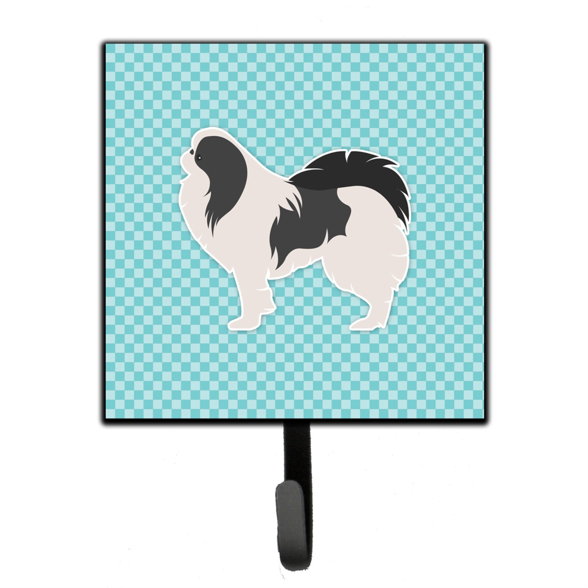 Caroline'S Treasures Japanese Chin Checkerboard Blue Leash Or Key Holder Bb3737Sh4, Small, Multicolor