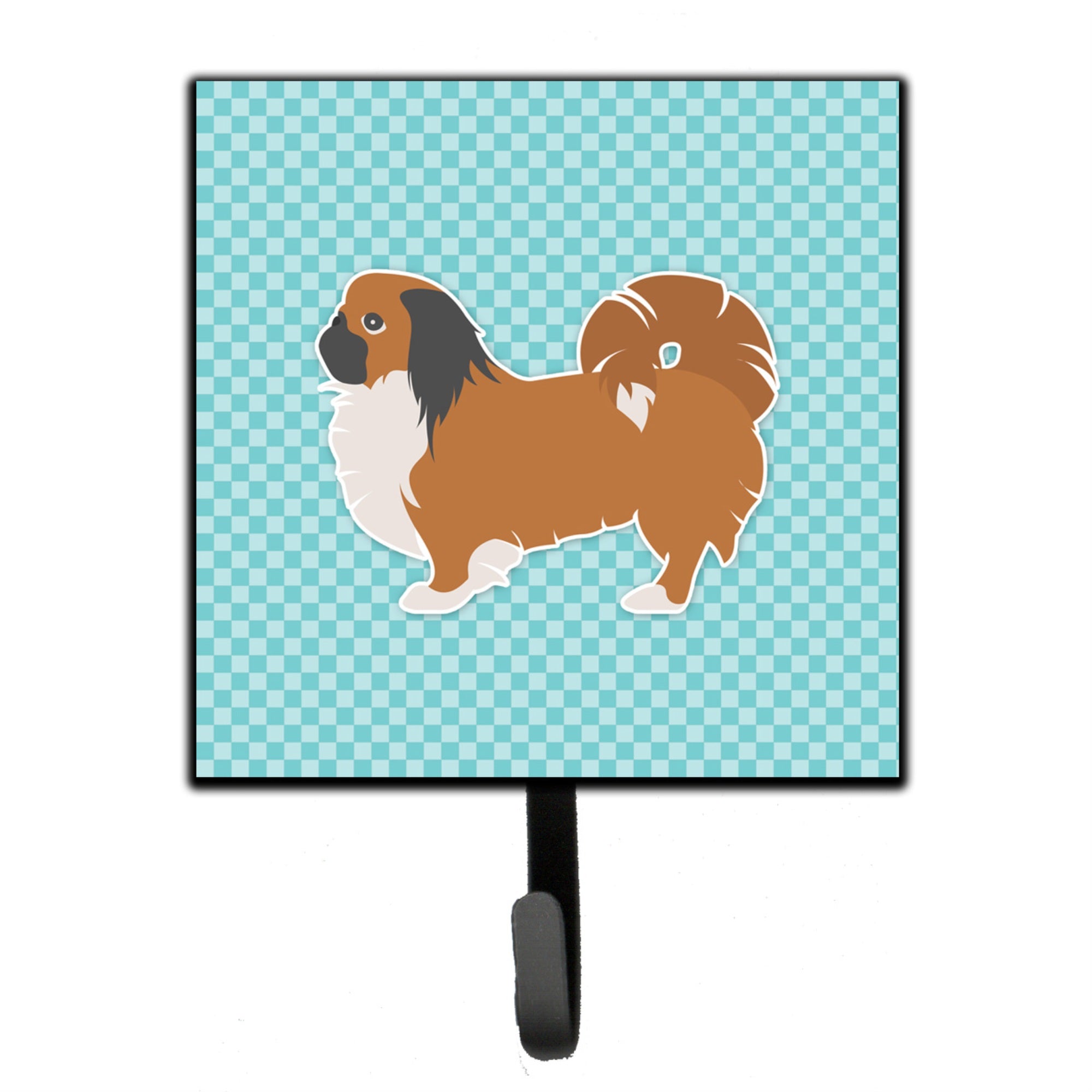 Caroline'S Treasures Pekingese Checkerboard Blue Leash Or Key Holder Bb3738Sh4, Small, Multicolor