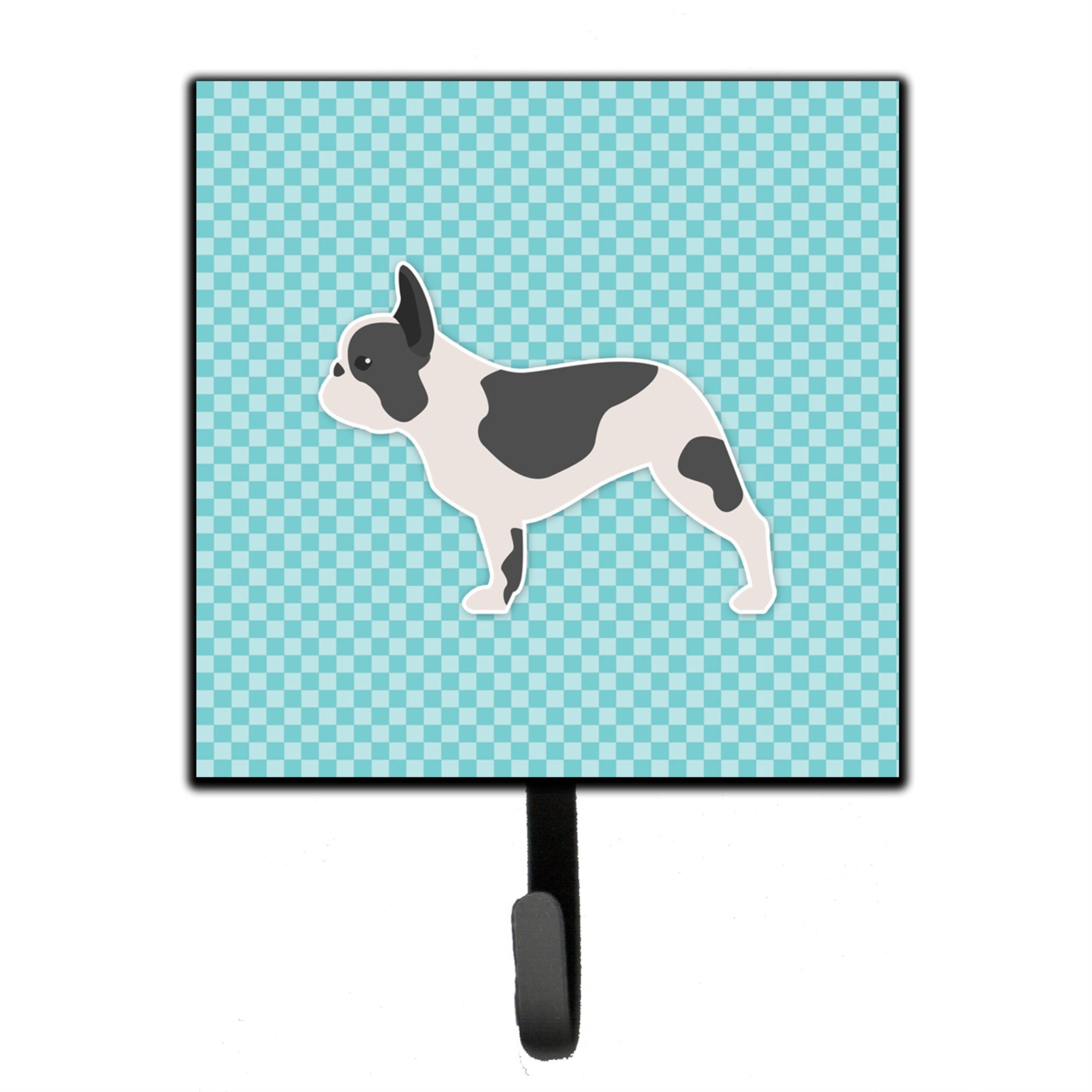 Caroline'S Treasures French Bulldog Checkerboard Blue Leash Or Key Holder Bb3741Sh4, Small, Multicolor
