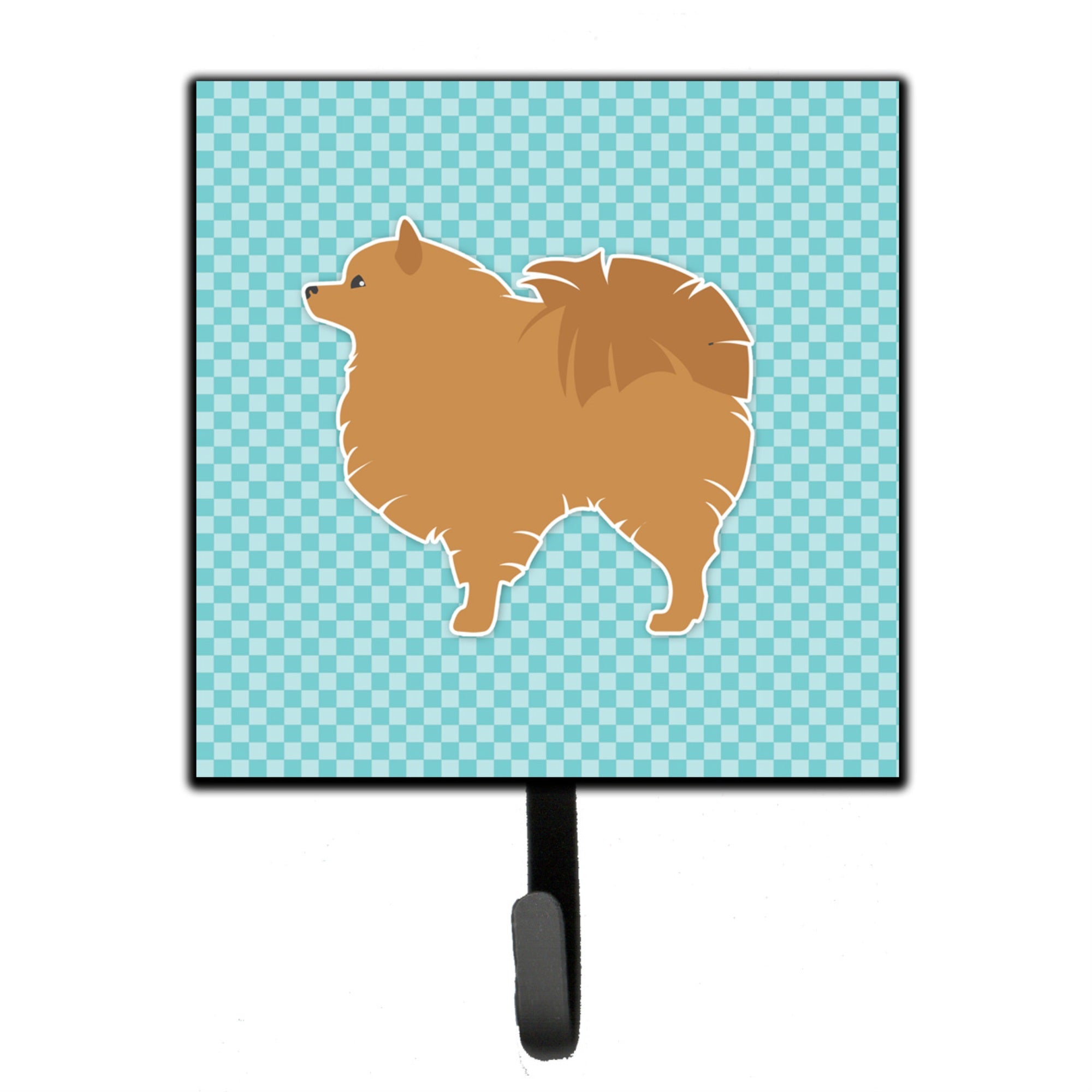 Caroline'S Treasures Pomeranian Checkerboard Blue Leash Or Key Holder Bb3742Sh4, Small, Multicolor