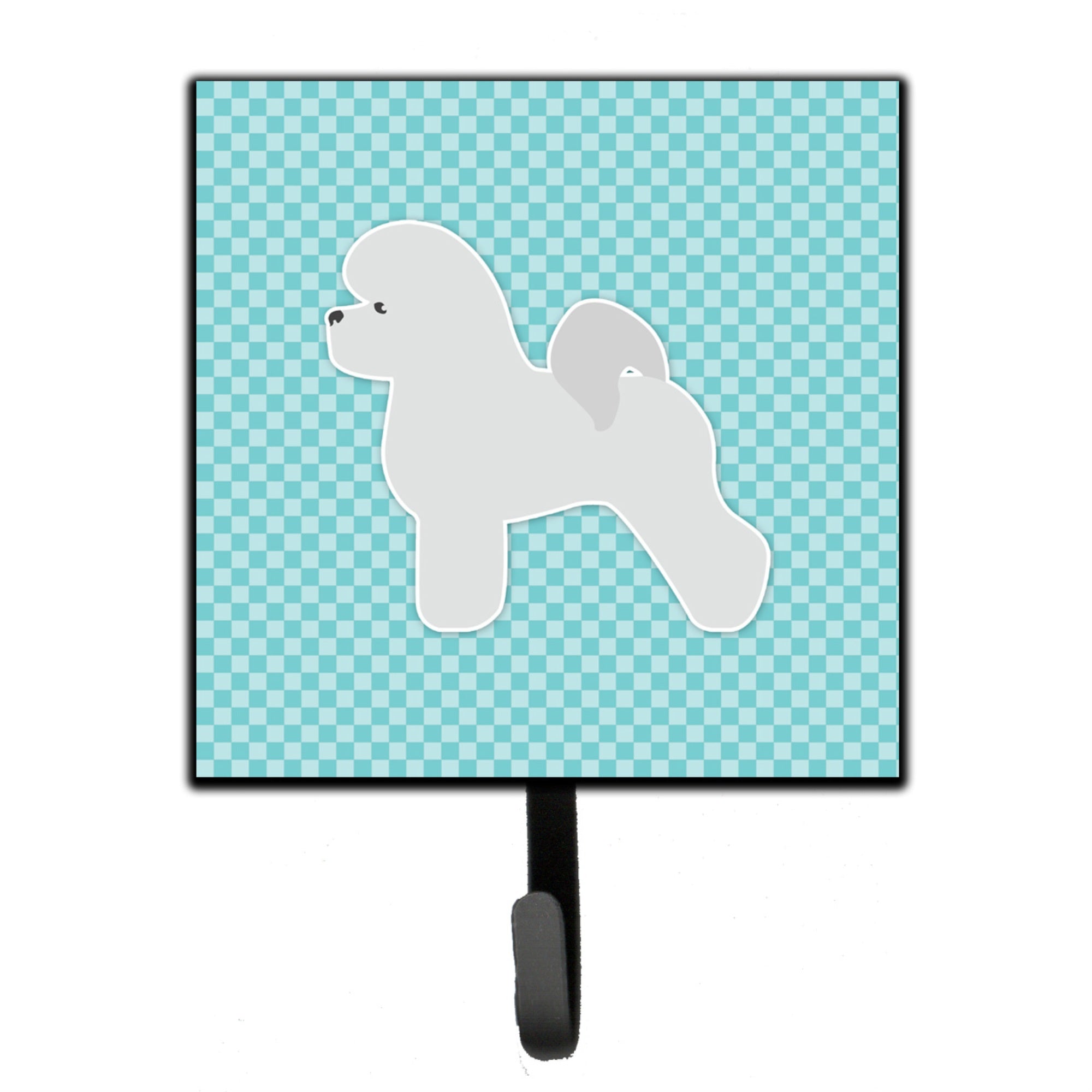 Caroline'S Treasures Bichon Frise Checkerboard Blue Leash Or Key Holder Bb3745Sh4, Small, Multicolor