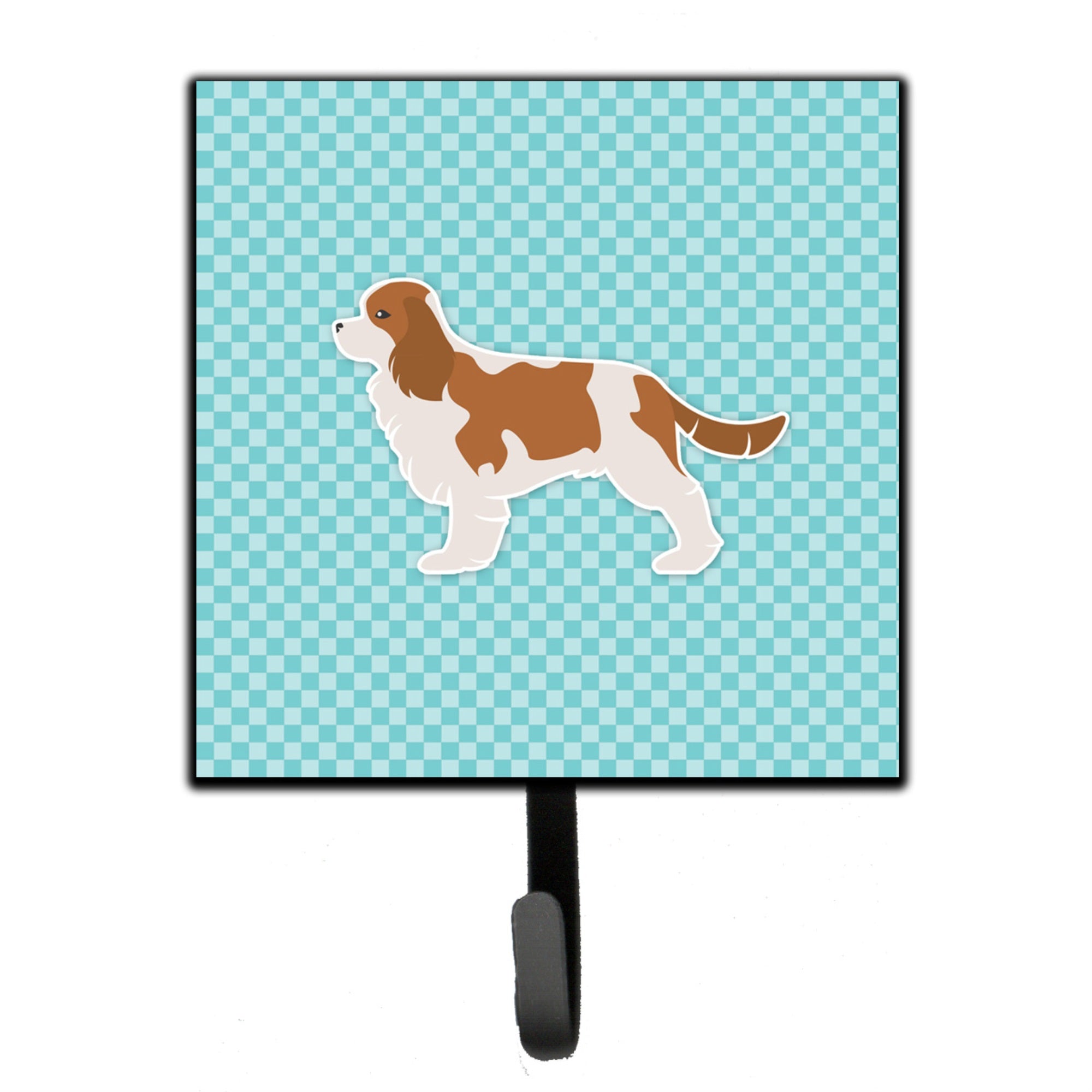 Caroline'S Treasures Cavalier King Charles Spaniel Checkerboard Blue Leash Or Key Holder Bb3749Sh4, Small, Multicolor