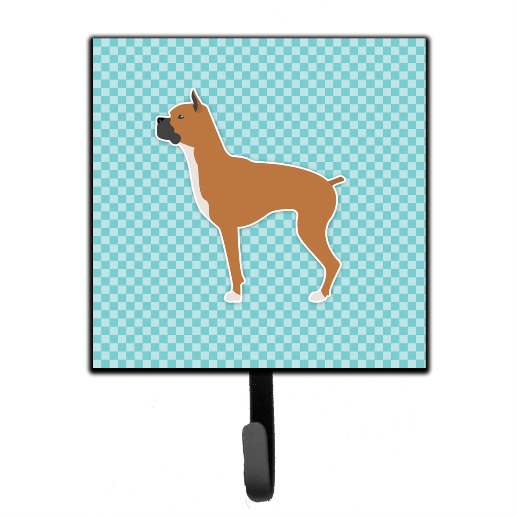 Caroline'S Treasures Boxer Checkerboard Blue Leash Or Key Holder Bb3753Sh4, Small, Multicolor