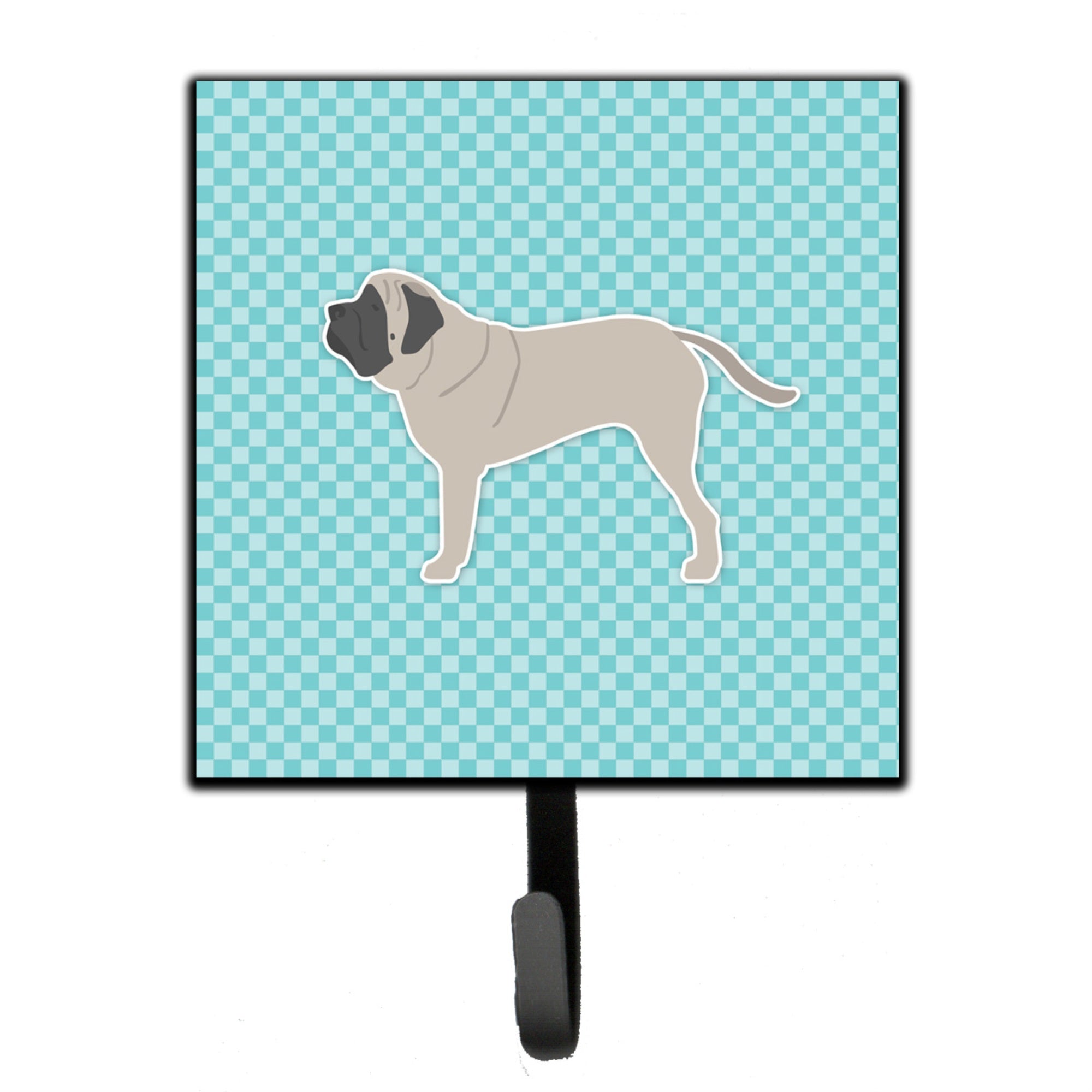 Caroline'S Treasures English Mastiff Checkerboard Blue Leash Or Key Holder Bb3756Sh4, Small, Multicolor