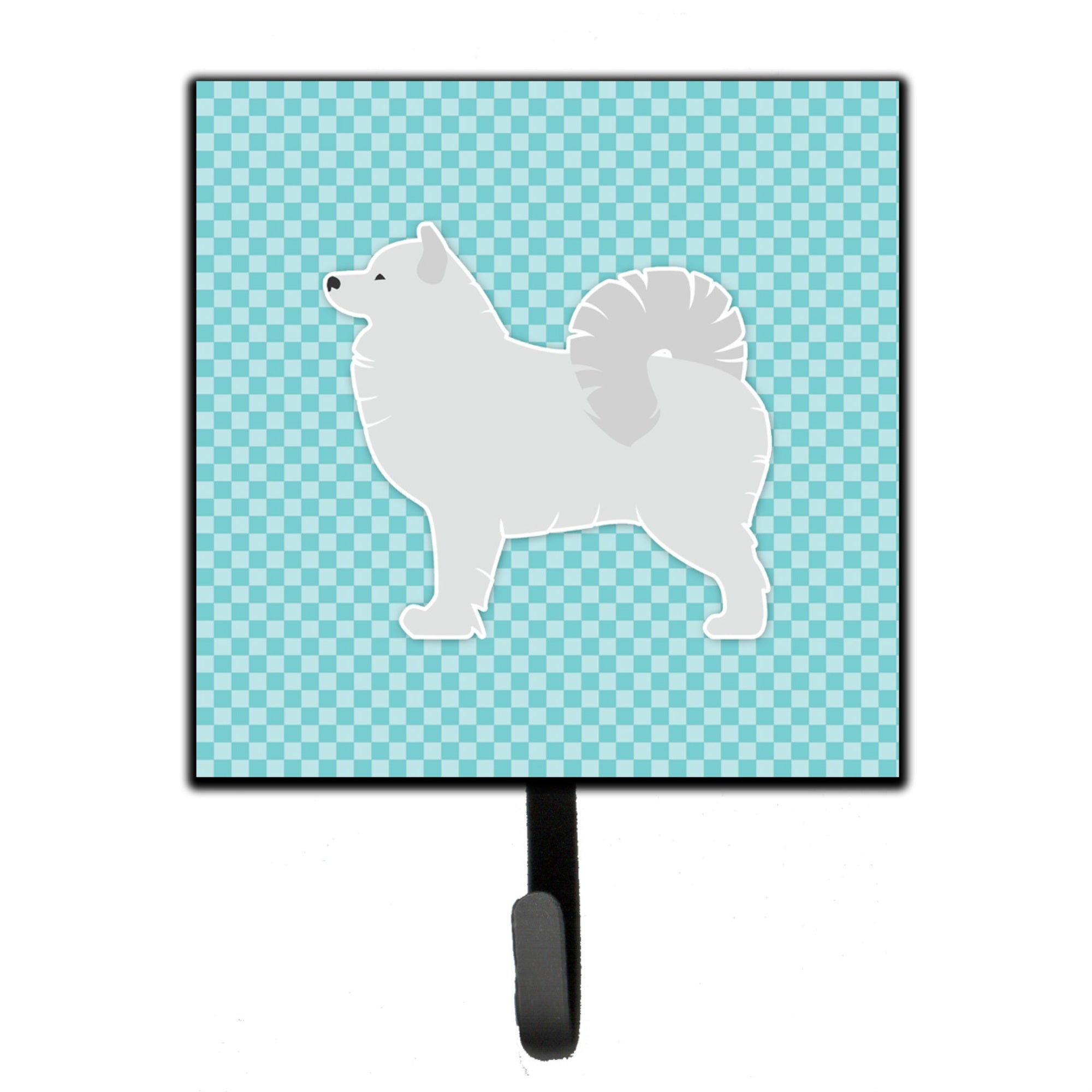 Caroline'S Treasures Samoyed Checkerboard Blue Leash Or Key Holder Bb3759Sh4, Small, Multicolor