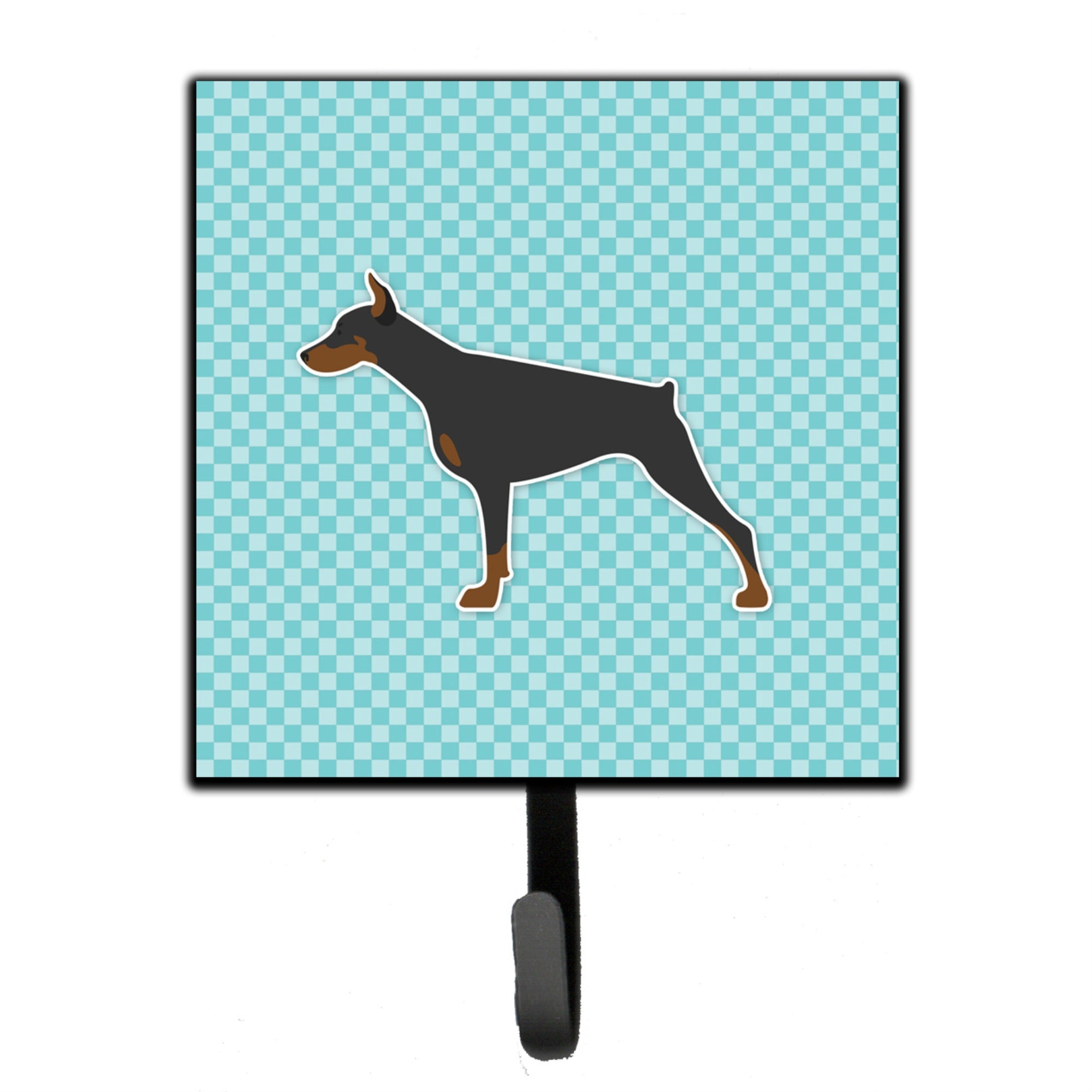 Caroline'S Treasures Doberman Pinscher Checkerboard Blue Leash Or Key Holder Bb3760Sh4, Small, Multicolor