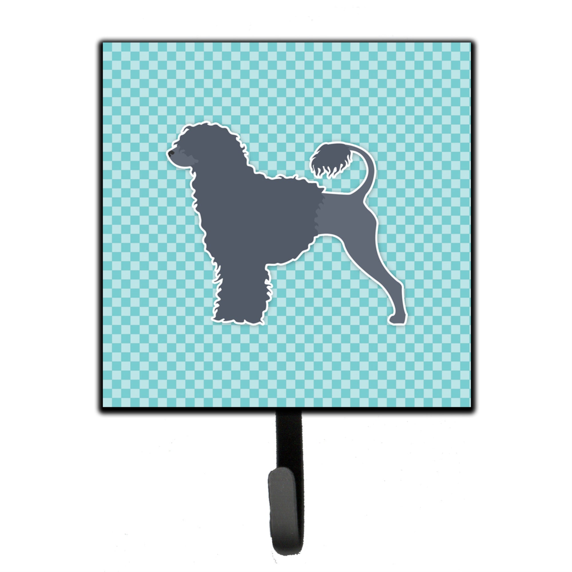 Caroline'S Treasures Portuguese Water Dog Checkerboard Blue Leash Or Key Holder Bb3768Sh4, Small, Multicolor