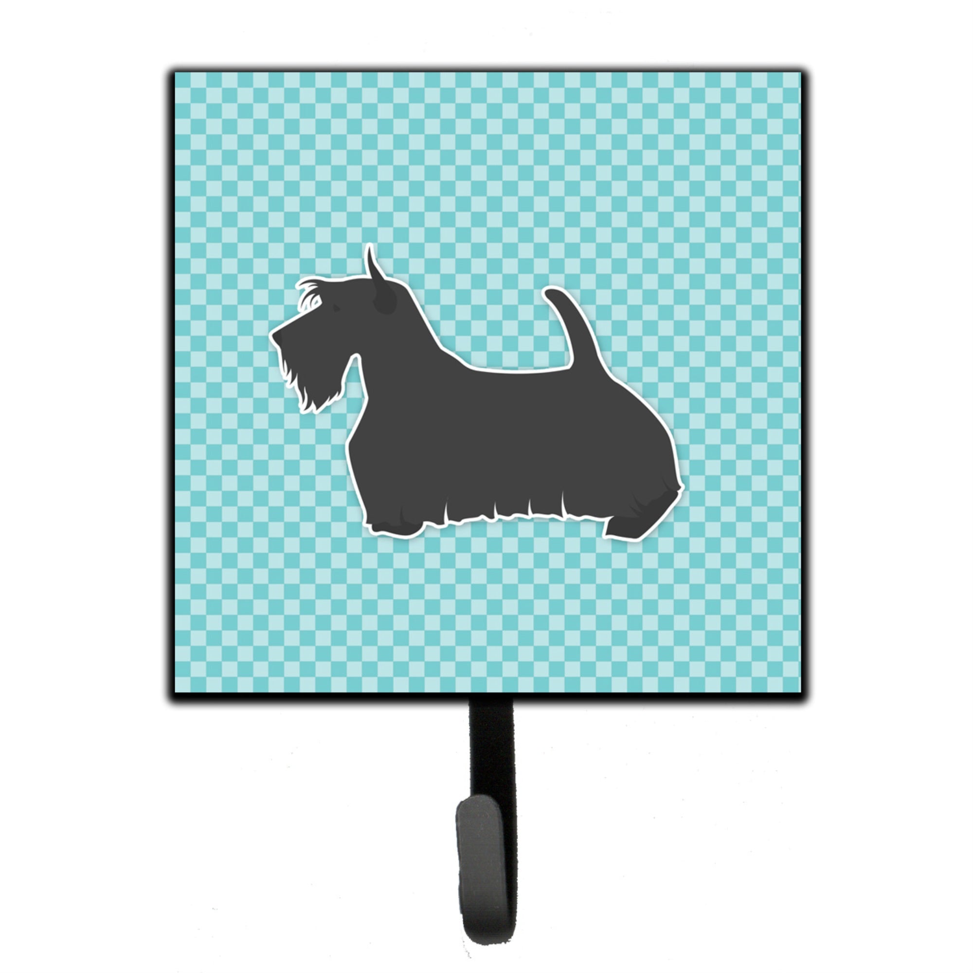 Caroline'S Treasures Scottish Terrier Checkerboard Blue Leash Or Key Holder Bb3769Sh4, Small, Multicolor