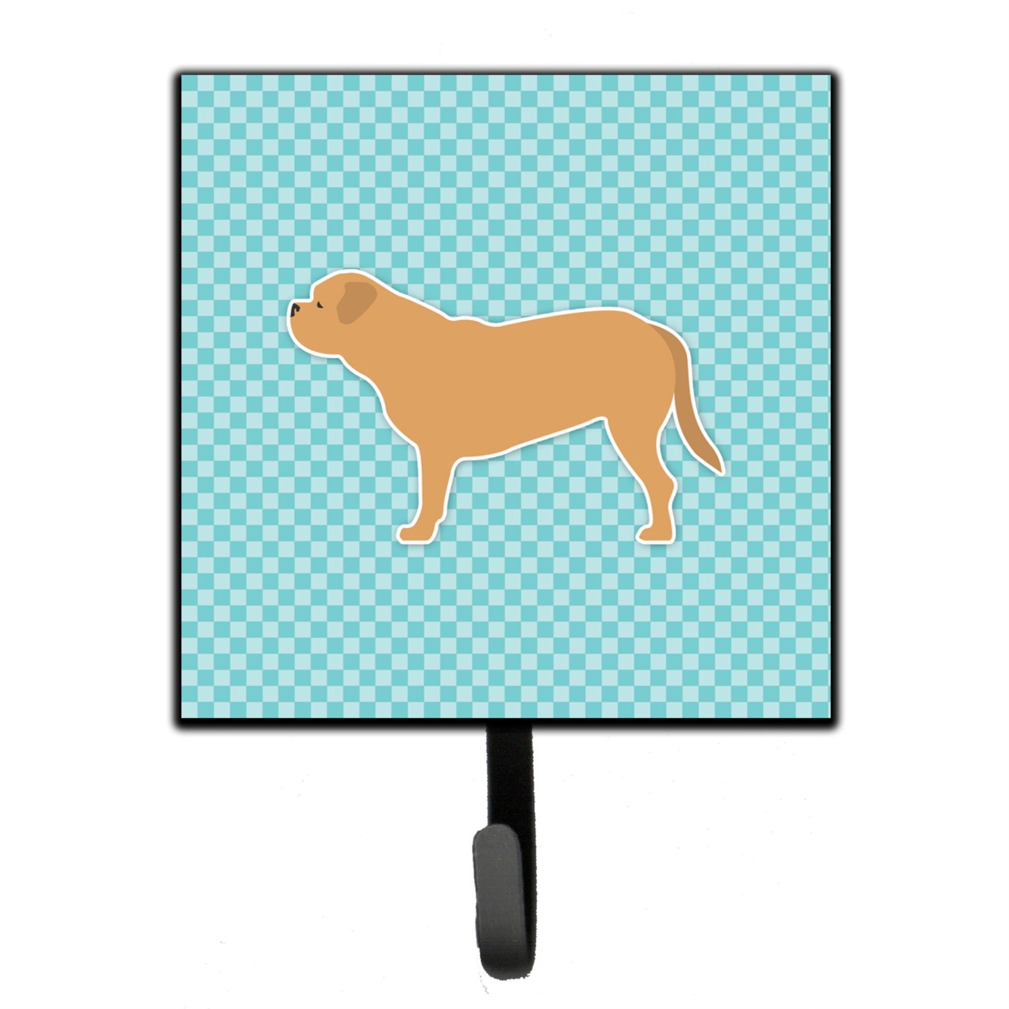 Caroline'S Treasures Dogue De Bordeaux Checkerboard Blue Leash Or Key Holder Bb3770Sh4, Small, Multicolor