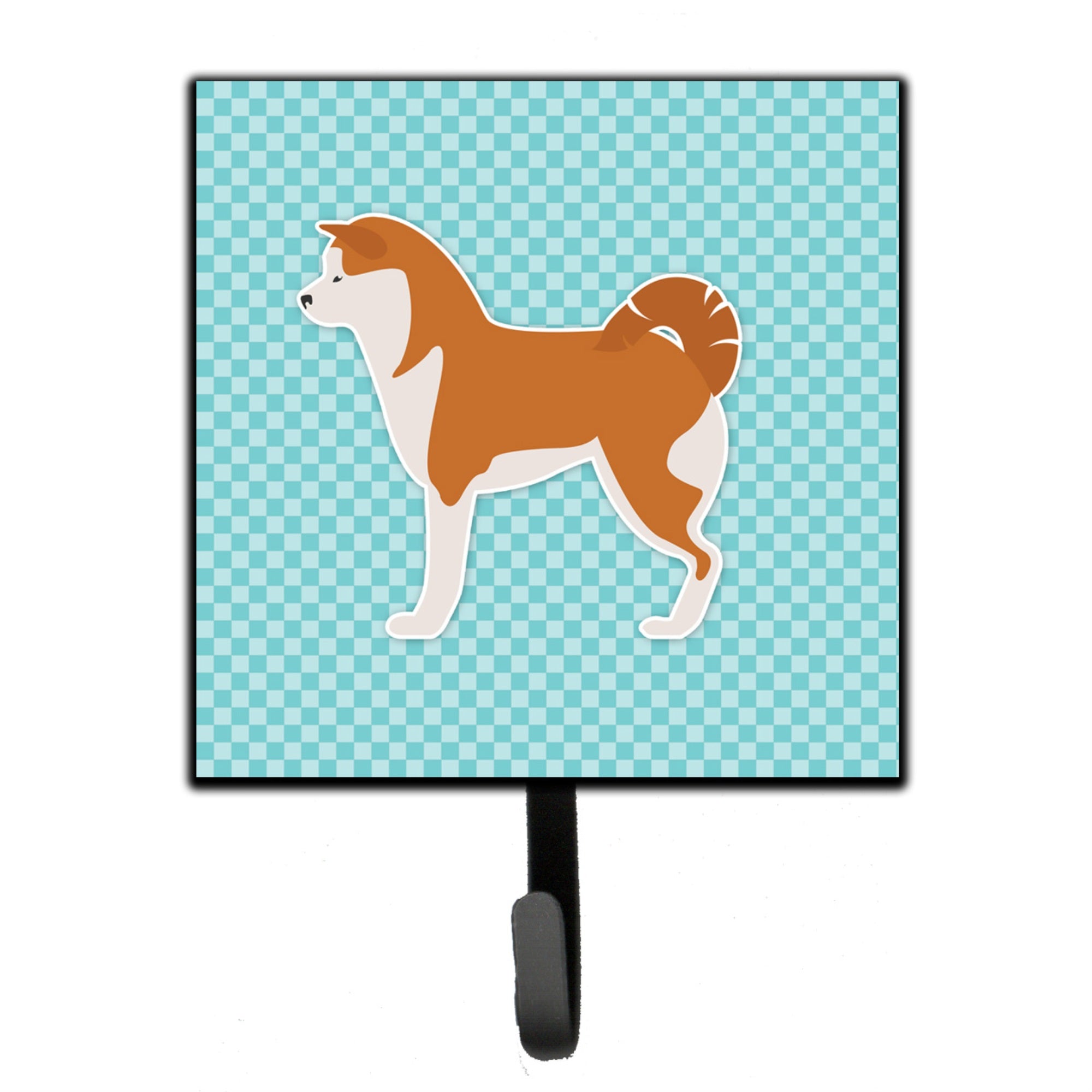 Caroline'S Treasures Akita Checkerboard Blue Leash Or Key Holder Bb3772Sh4, Small, Multicolor