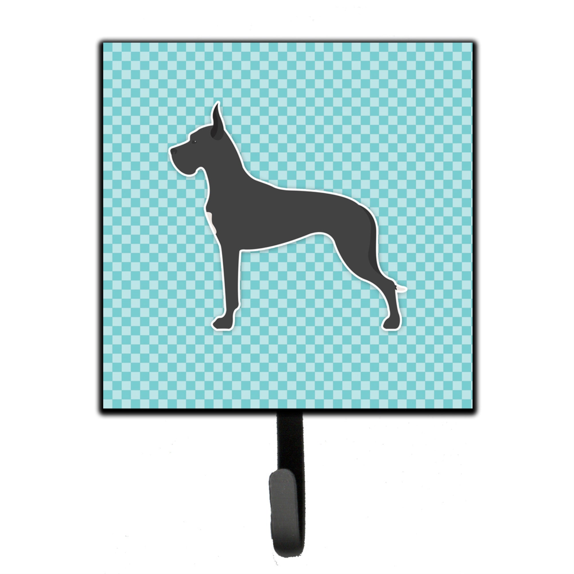 Caroline'S Treasures Dane Checkerboard Blue Leash Or Key Holder Bb3775Sh4, Small, Multicolor