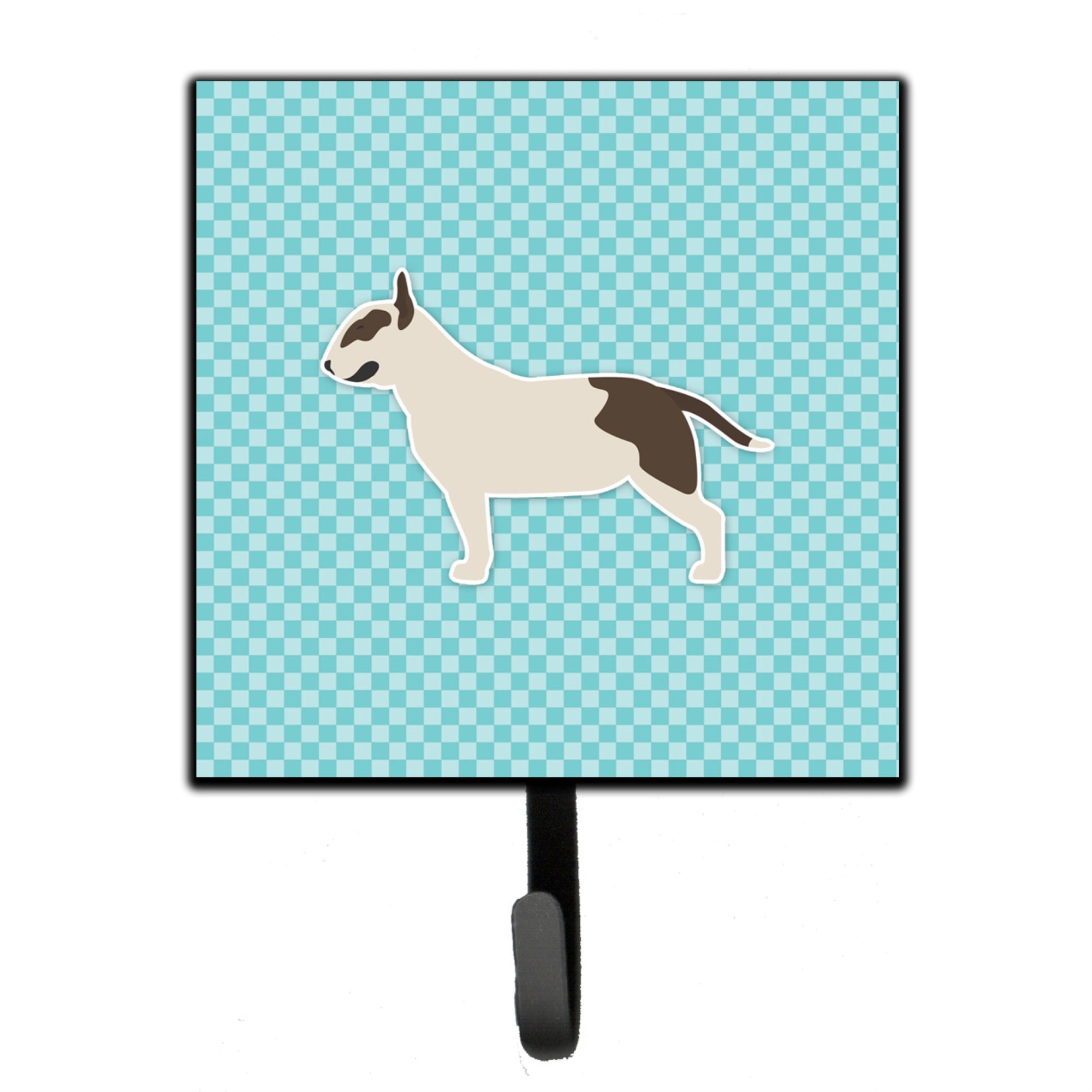 Caroline'S Treasures Bull Terrier Checkerboard Blue Leash Or Key Holder Bb3778Sh4, Small, Multicolor
