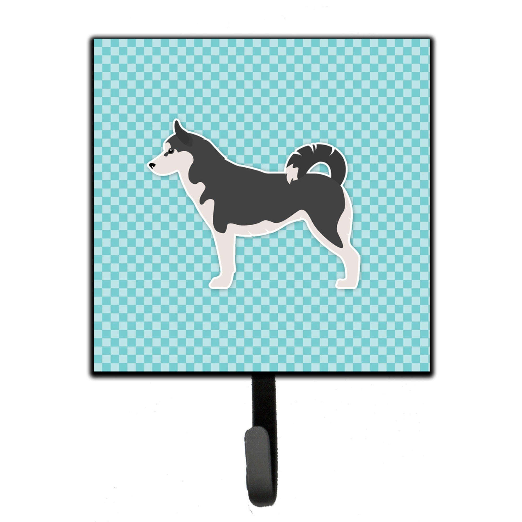 Caroline'S Treasures Siberian Husky Checkerboard Blue Leash Or Key Holder Bb3780Sh4, Small, Multicolor