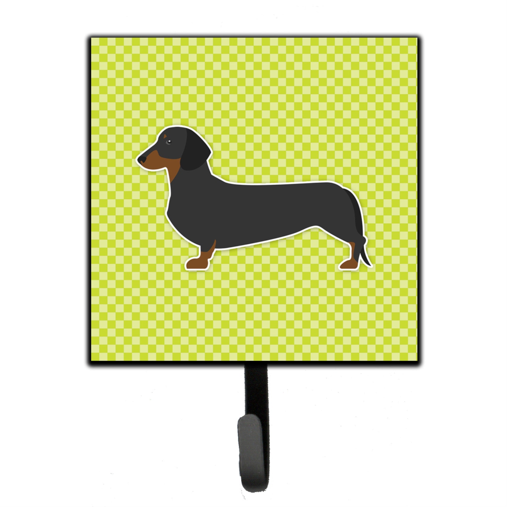 Caroline'S Treasures Dachshund Checkerboard Green Leash Or Key Holder Bb3782Sh4, Small, Multicolor